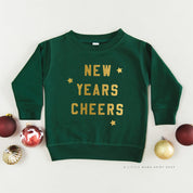 New Years Cheers - Block Font - Child Sweater Little Mama Shirt Shop