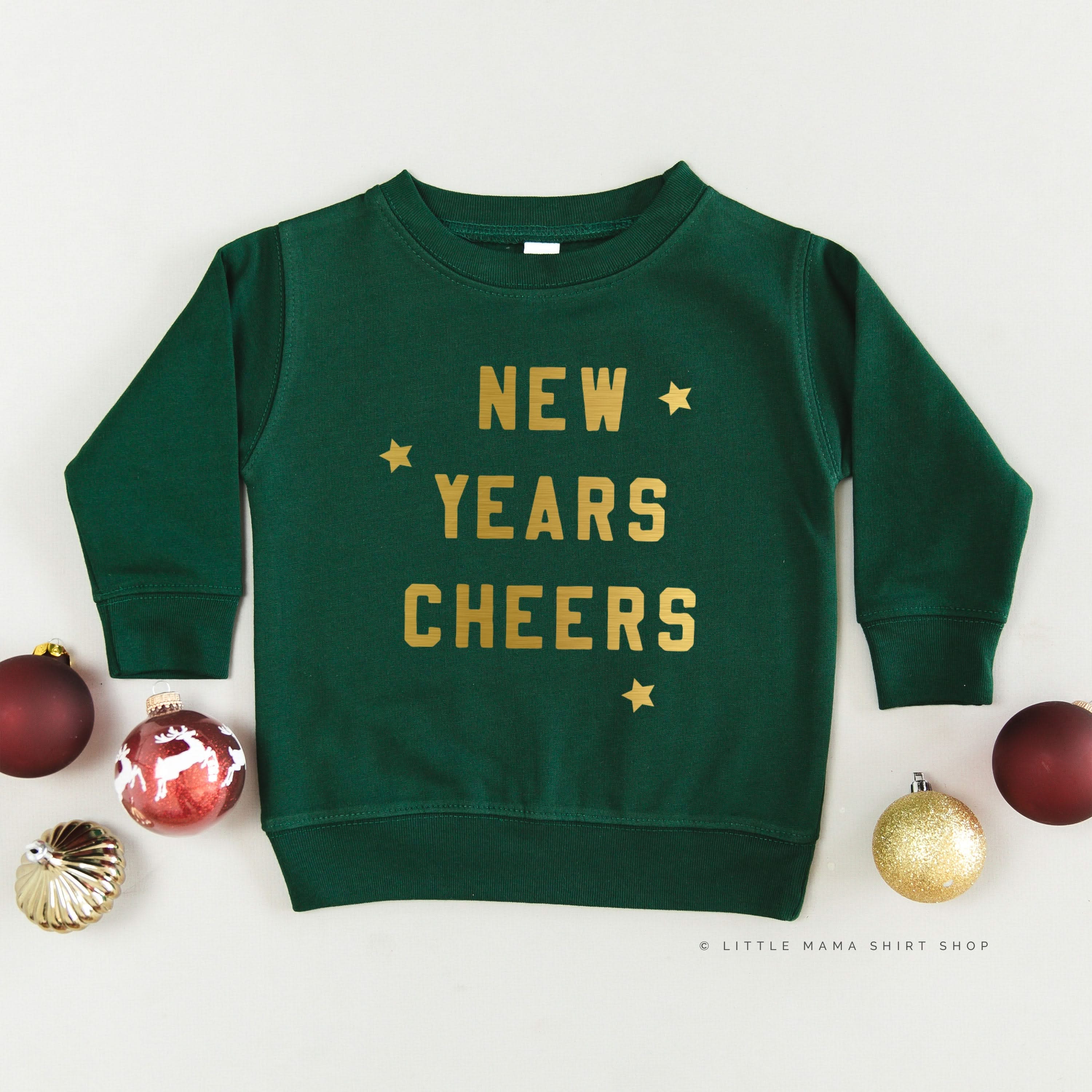 New Years Cheers - Block Font - Child Sweater Little Mama Shirt Shop