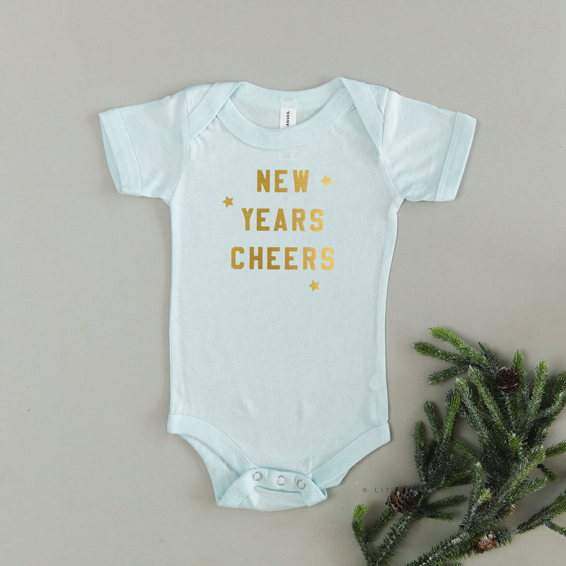 New Years Cheers - Block Font - Child Tee