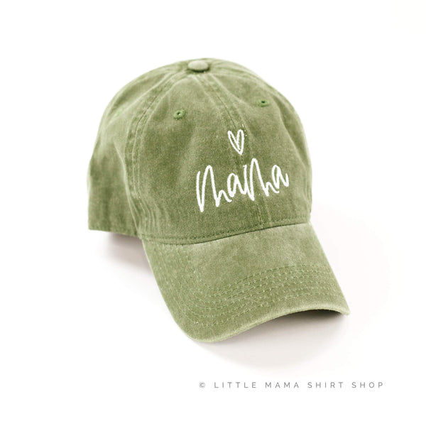 Mama ♥ (above)- Olive Baseball Cap