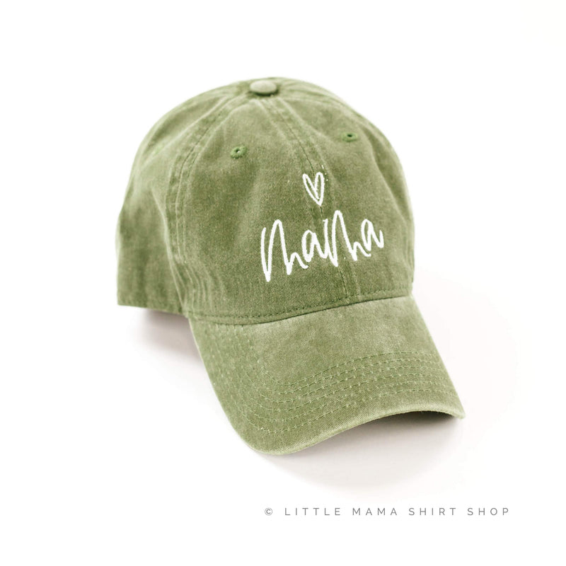 Mama ♥ (above)- Olive Baseball Cap