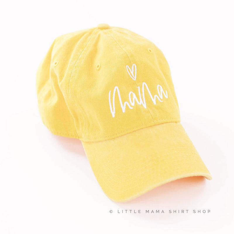 Mama ♥ (above) - Sunshine Yellow Baseball Cap