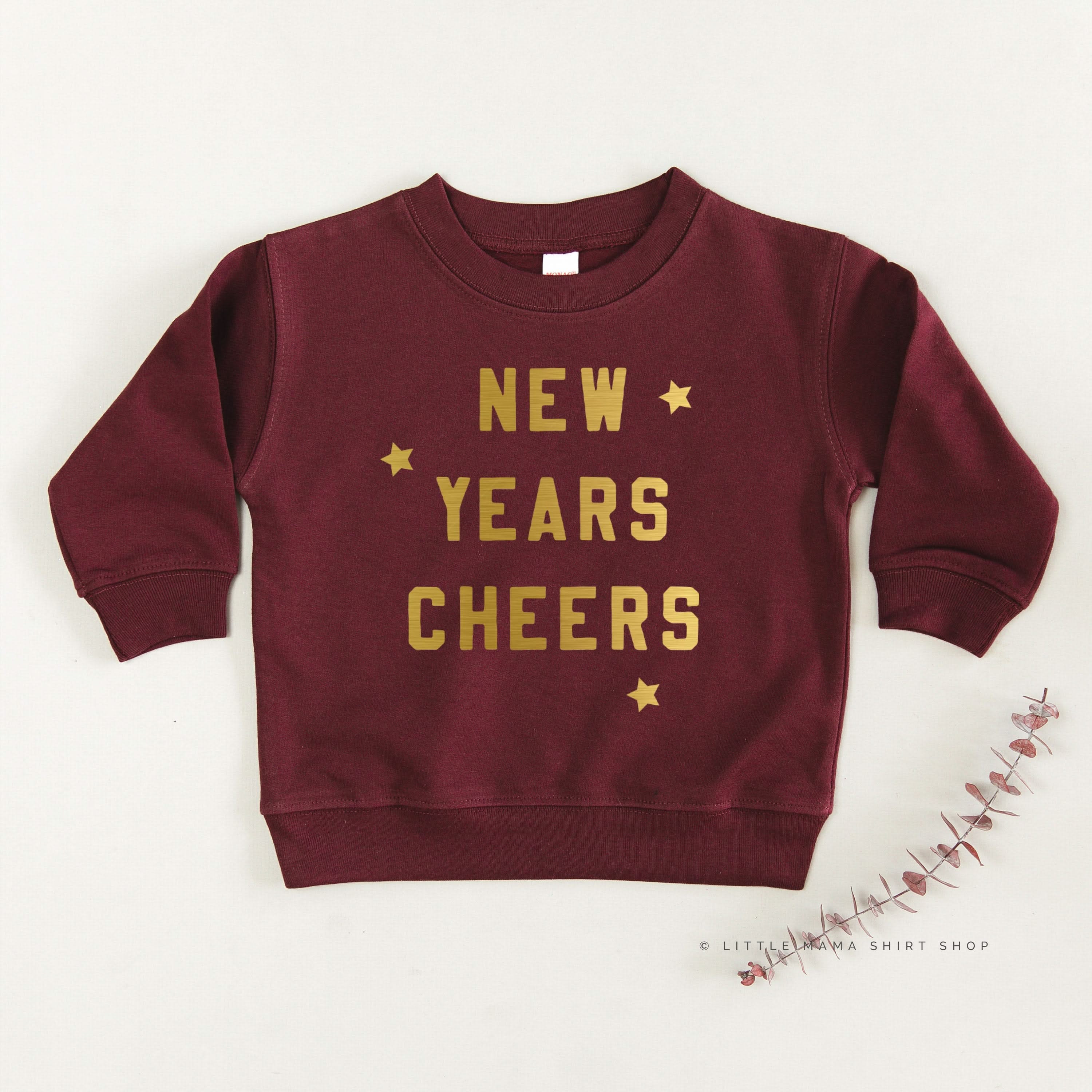 New Years Cheers - Block Font - Child Sweater Little Mama Shirt Shop