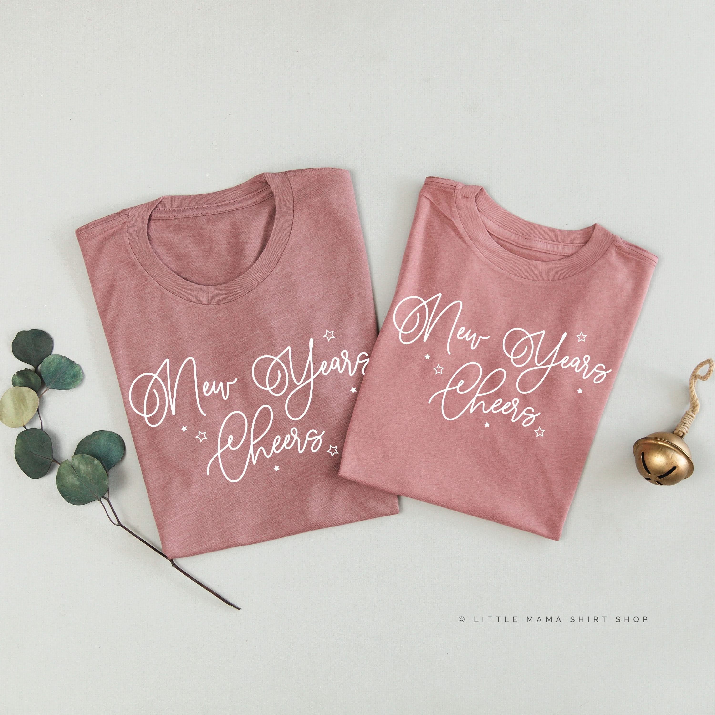 Script - Set of 2 Unisex Tees Little Mama Shirt Shop