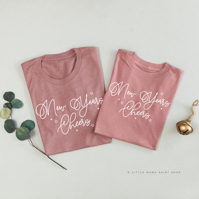 New Years Cheers - Stars/Script - Set of 2 Unisex Tees