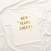 New Years Cheers - Block Font - Child Tee Little Mama Shirt Shop