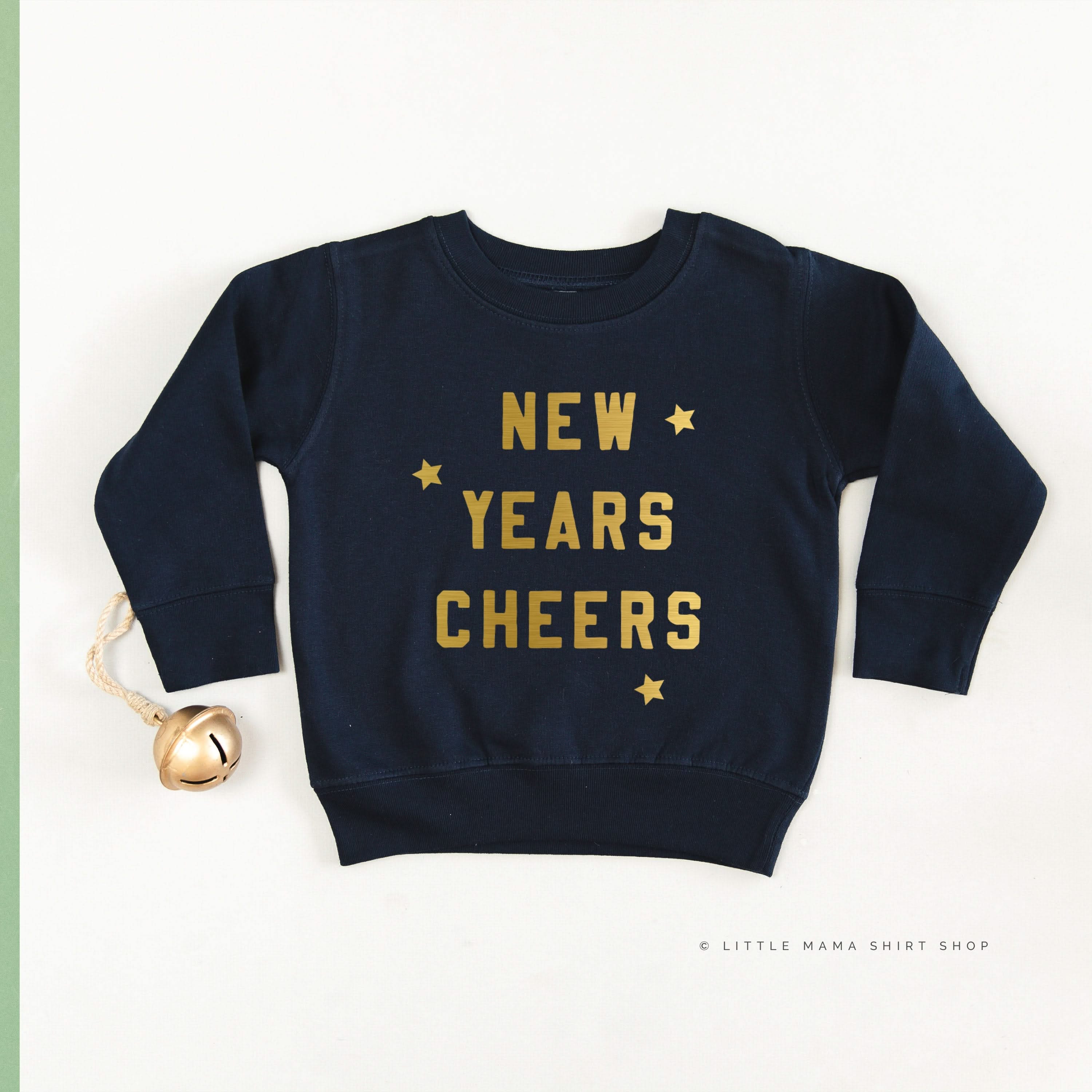 New Years Cheers - Block Font - Child Sweater Little Mama Shirt Shop