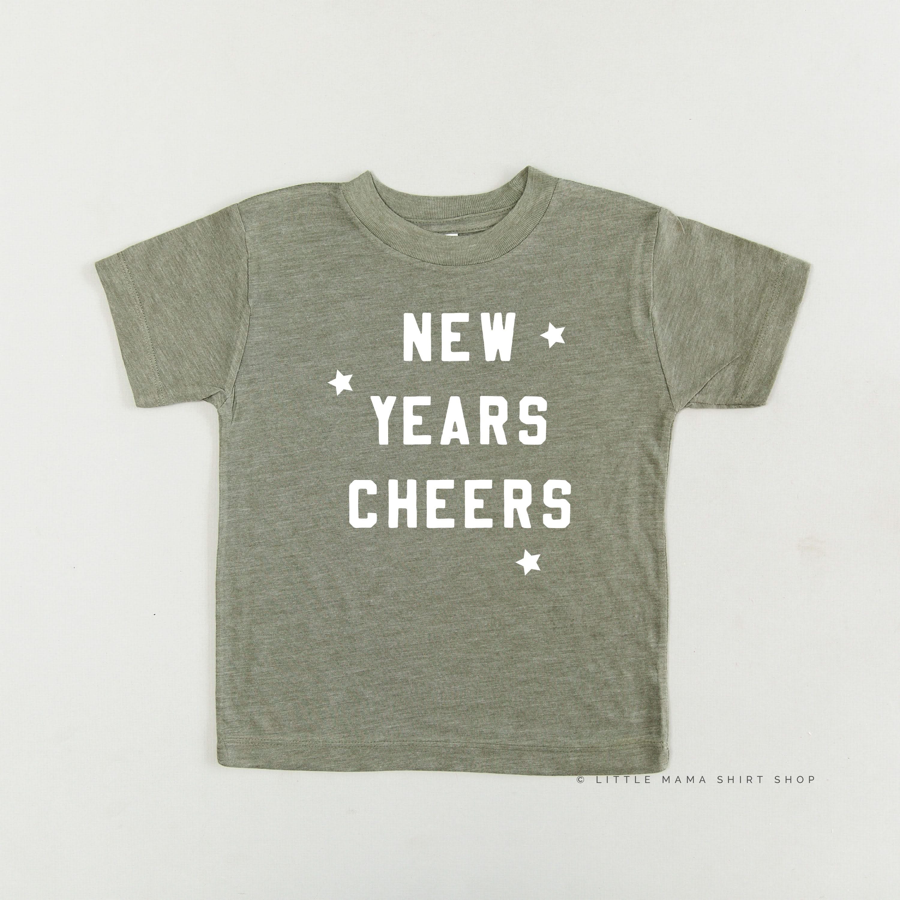 New Years Cheers - Block Font - Child Tee Little Mama Shirt Shop