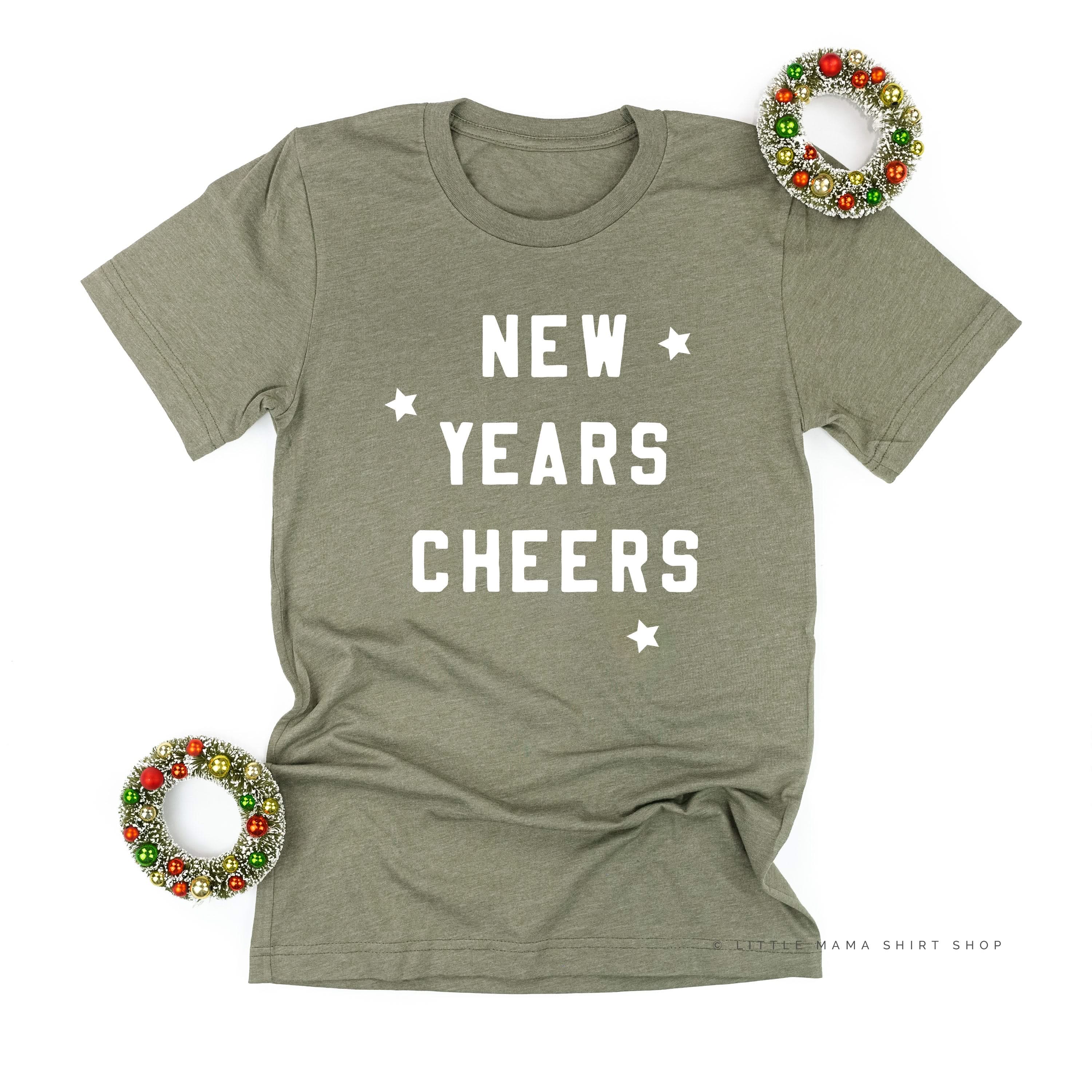 New Years Cheers - Block Font - Unisex Tee Little Mama Shirt Shop