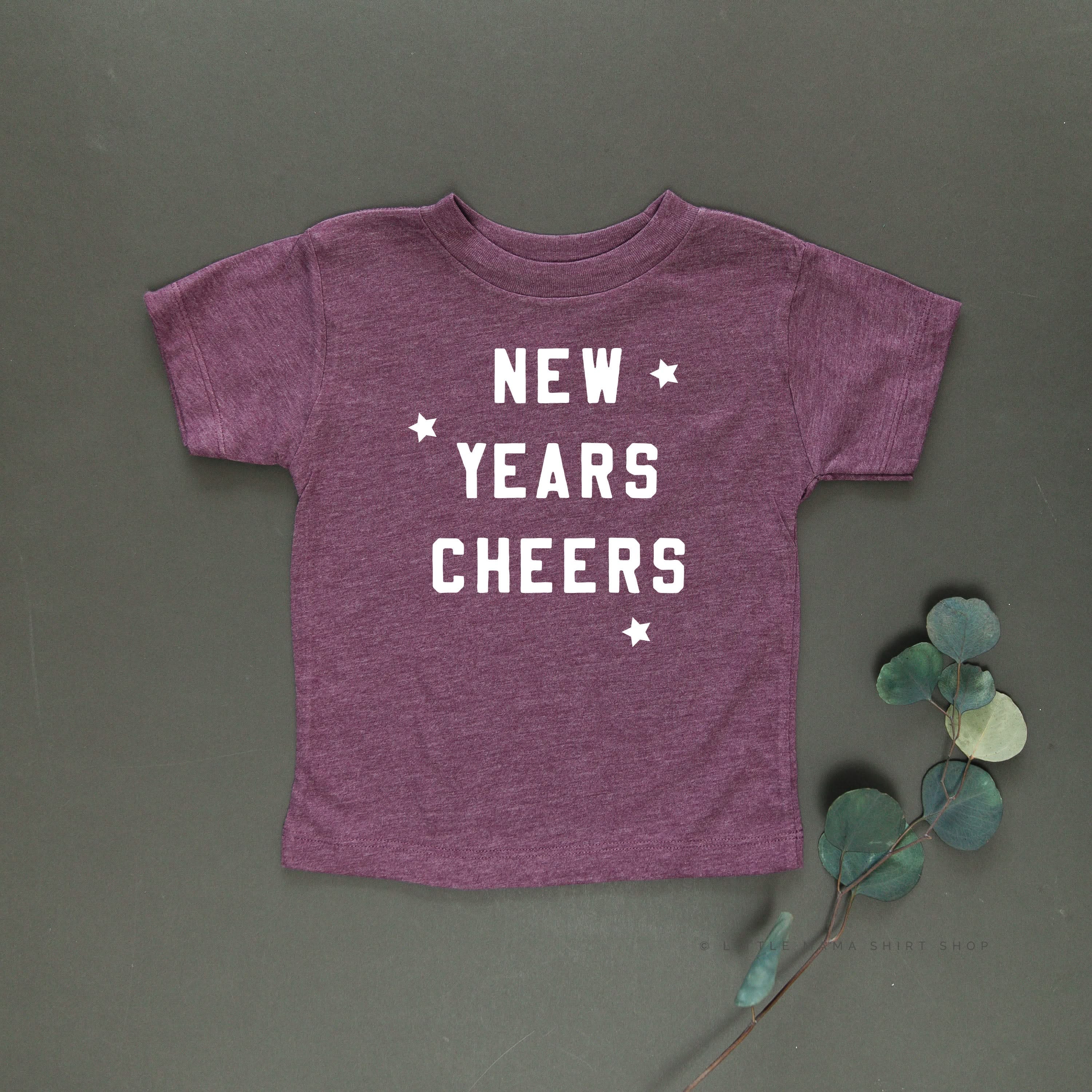 New Years Cheers - Block Font - Child Tee Little Mama Shirt Shop