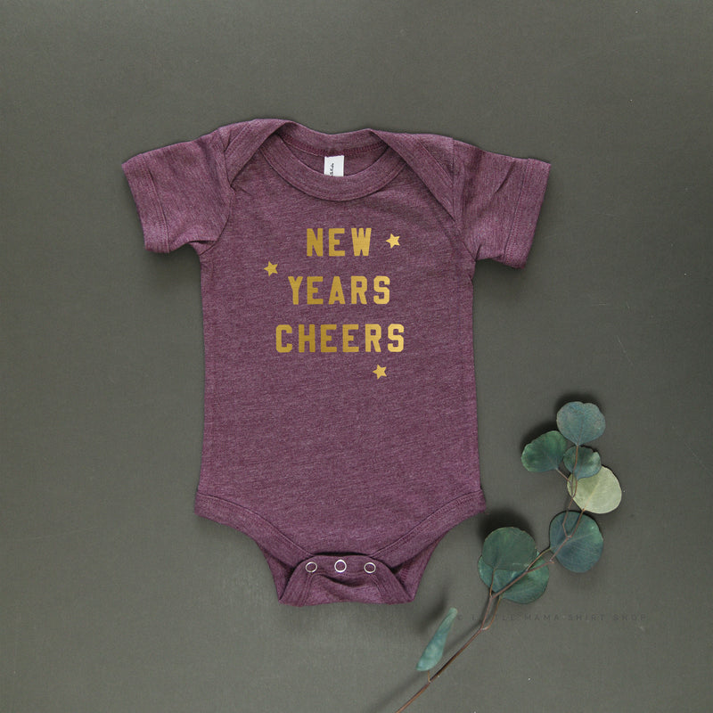 New Years Cheers - Block Font - Child Tee