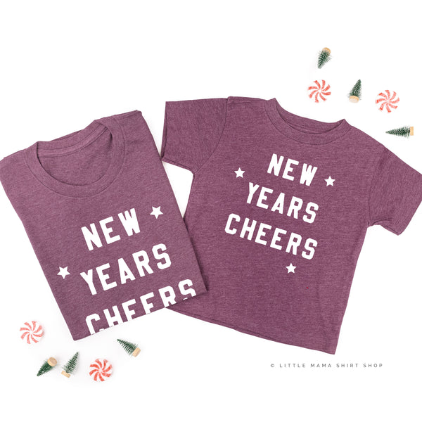 New Years Cheers - Block Font - Set of 2 Unisex Tees