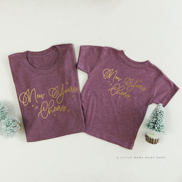 New Years Cheers - Stars/Script - Set of 2 Unisex Tees