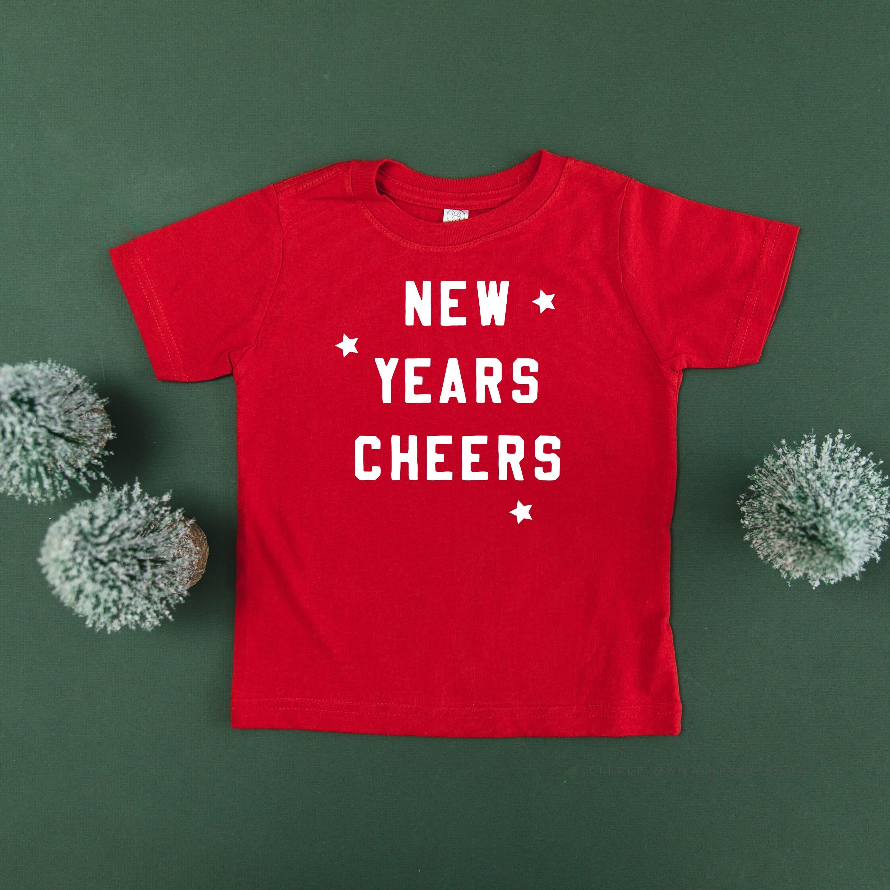 New Years Cheers - Block Font - Child Tee Little Mama Shirt Shop