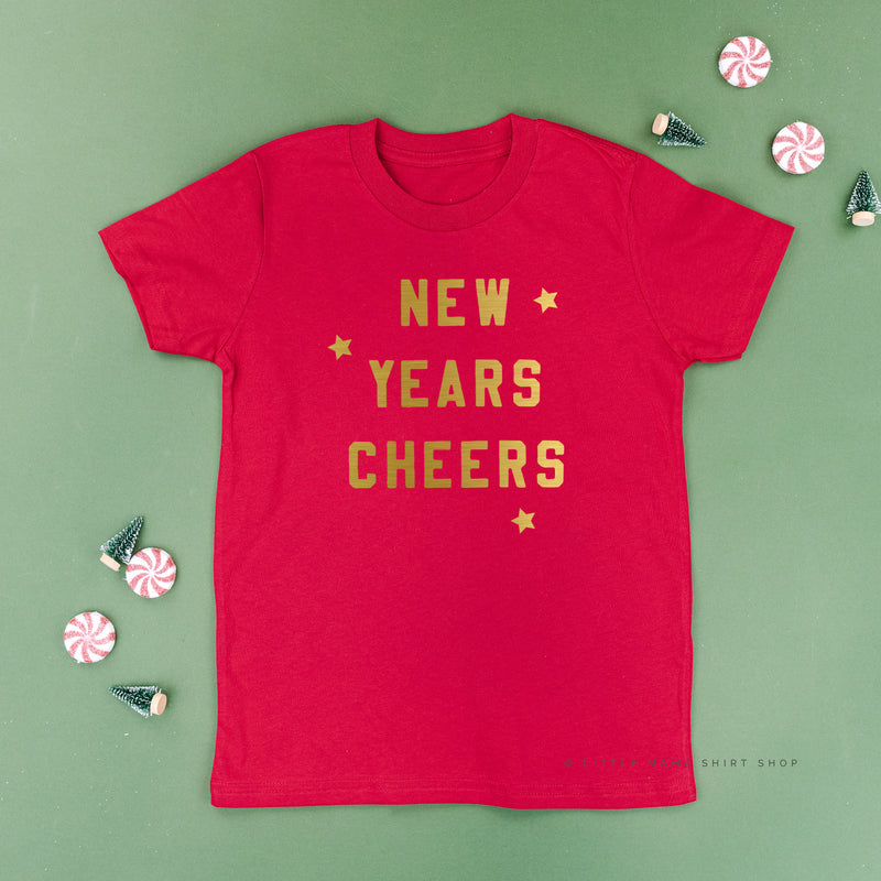 New Years Cheers - Block Font - Child Tee