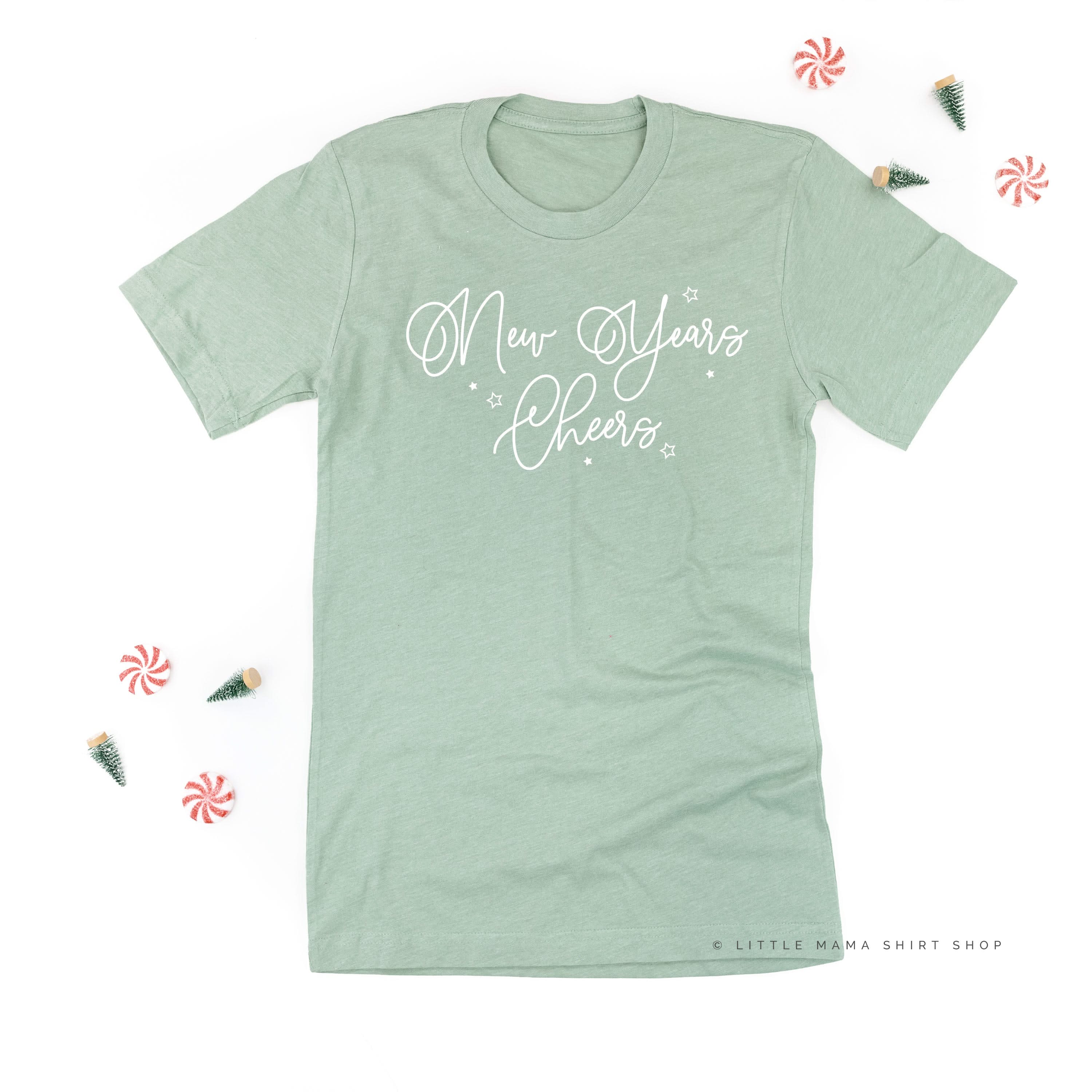 New Years Cheers - Stars/Script - Unisex Tee Little Mama Shirt Shop