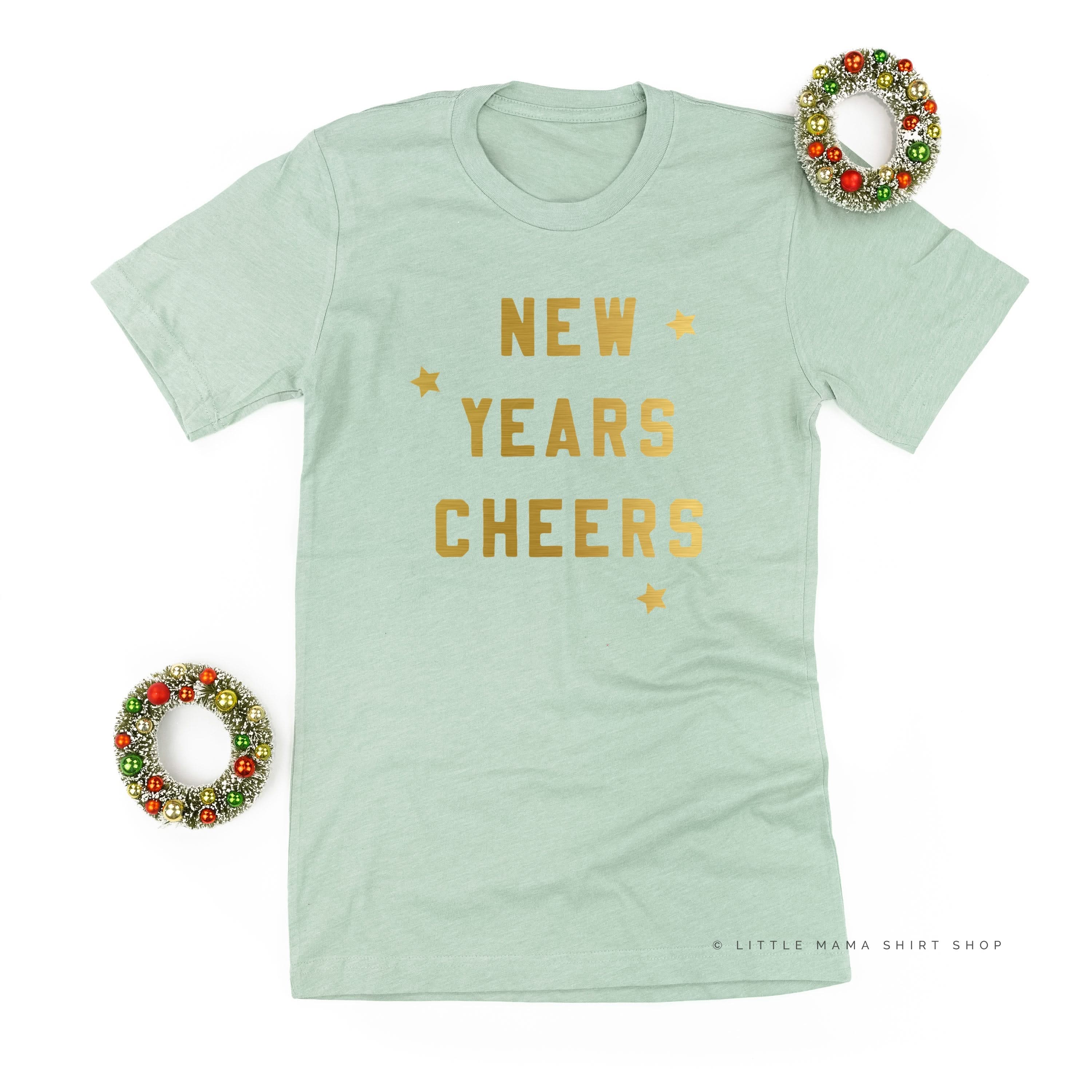 New Years Cheers - Block Font - Unisex Tee Little Mama Shirt Shop