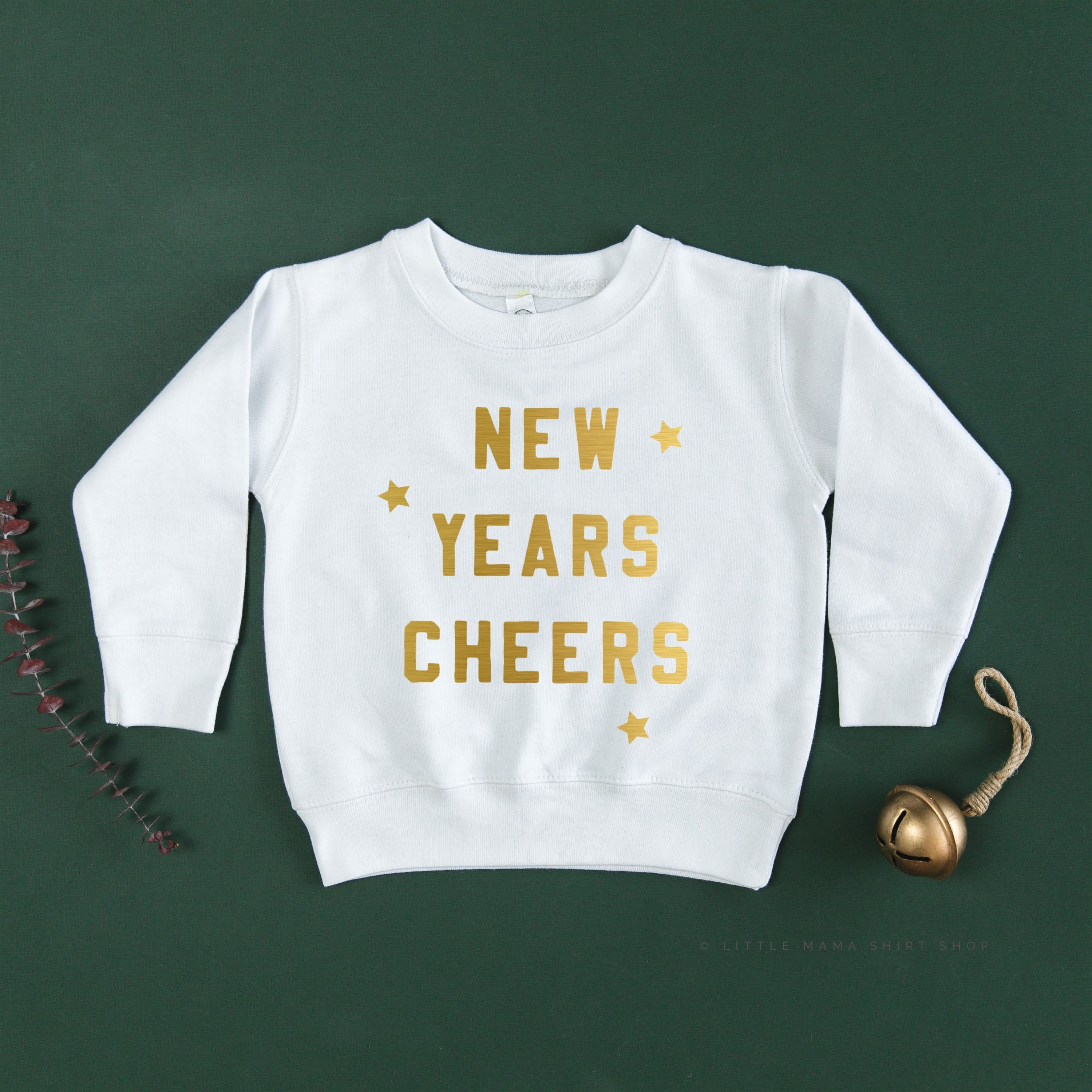 New Years Cheers - Block Font - Child Sweater Little Mama Shirt Shop