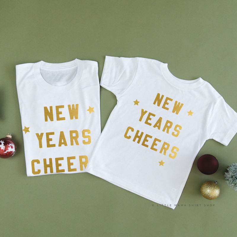 New Years Cheers - Block Font - Set of 2 Unisex Tees