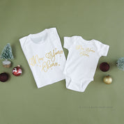 New Years Cheers - Stars/Script - Set of 2 Unisex Tees Little Mama Shirt Shop