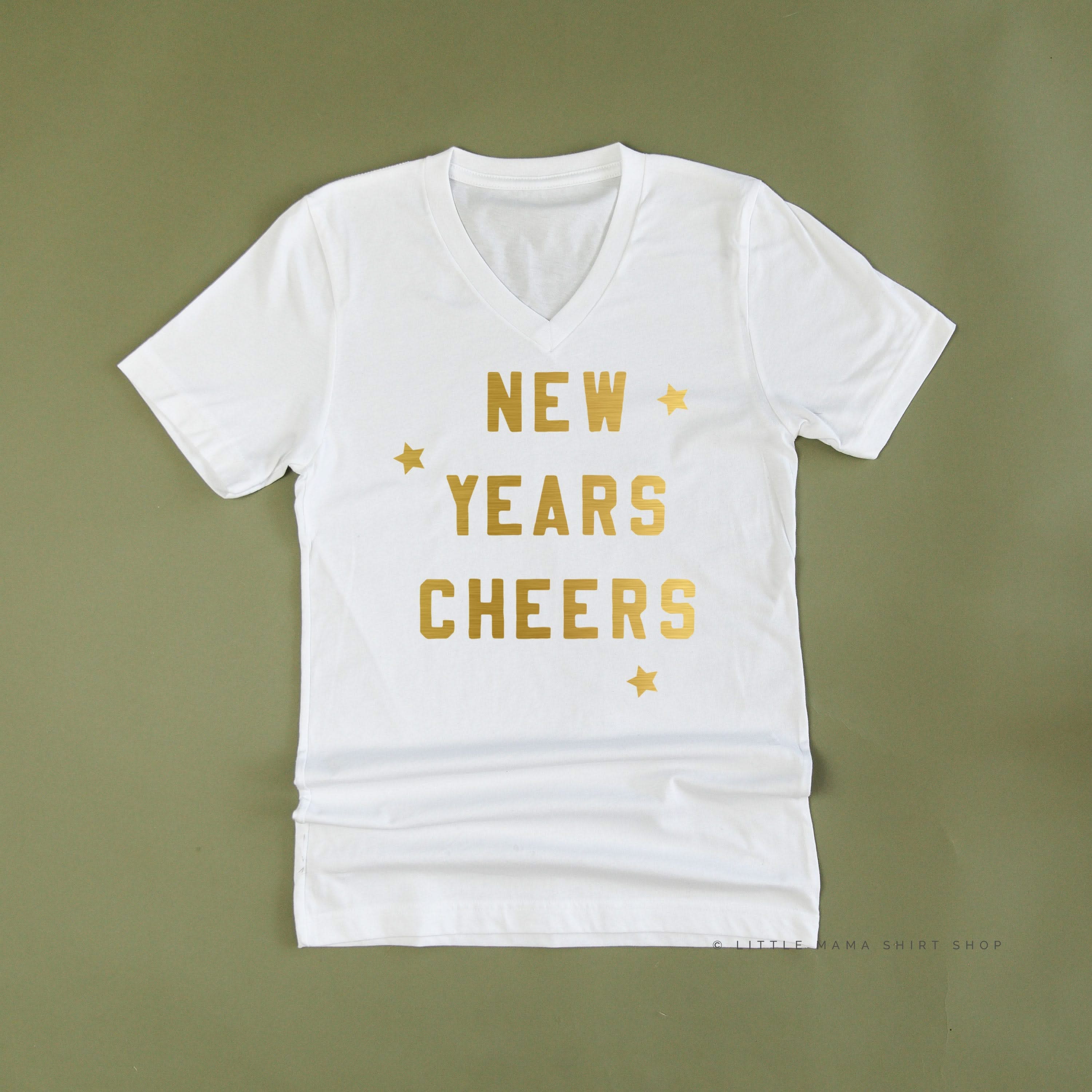 New Years Cheers - Block Font - Unisex Tee Little Mama Shirt Shop
