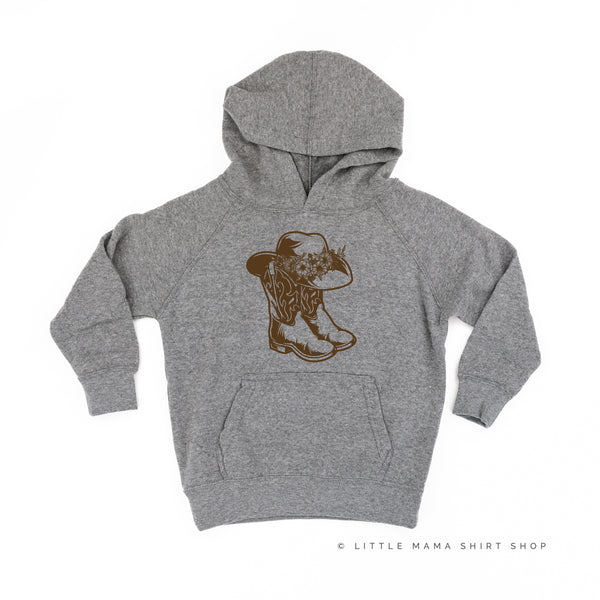 Cowgirl Boots w/ Hat and Flowers - Child Hoodie