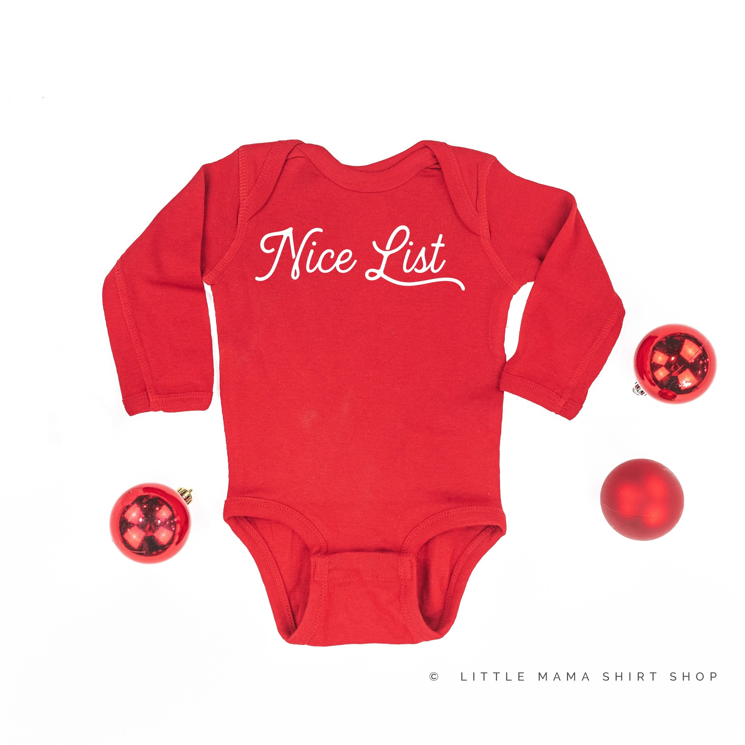 Nice List - Child LONG SLEEVE Tee Little Mama Shirt Shop
