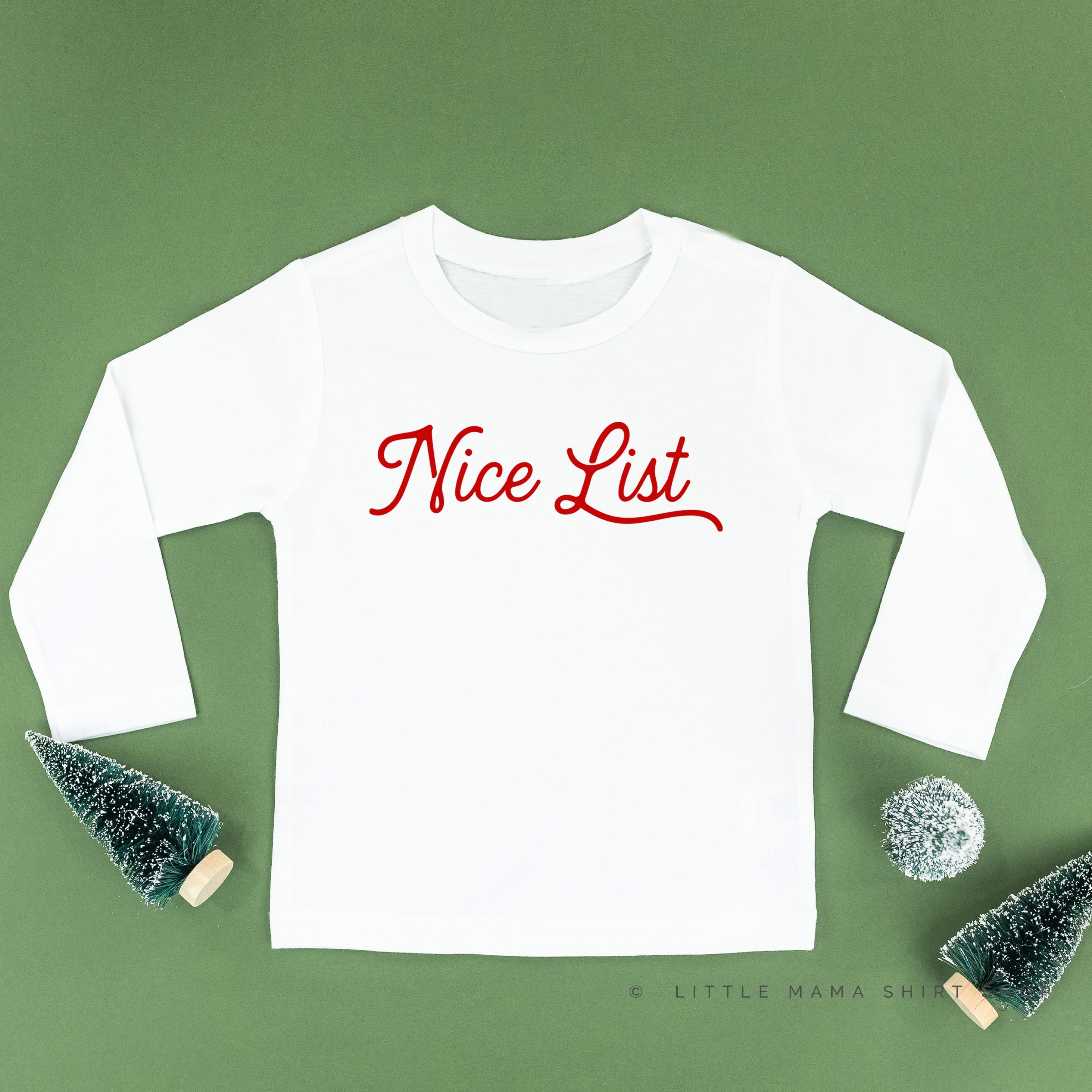 Nice List - Child LONG SLEEVE Tee Little Mama Shirt Shop