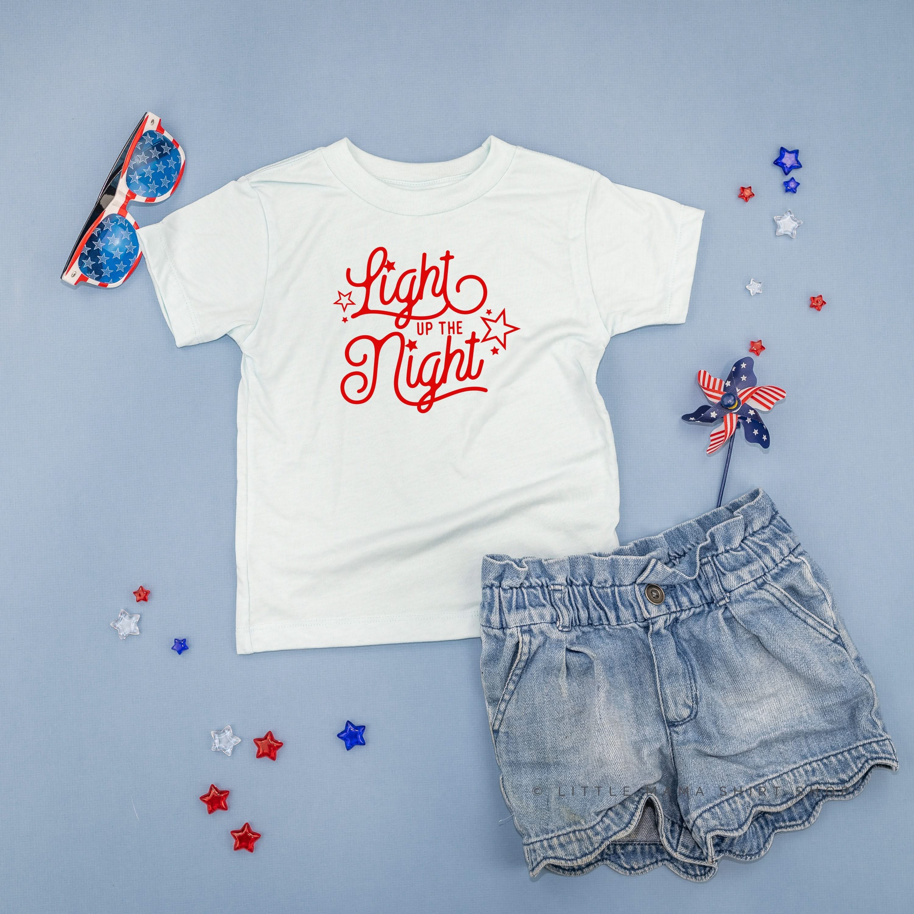 LIGHT UP THE NIGHT - Short Sleeve Child Shirt Little Mama Shirt Shop