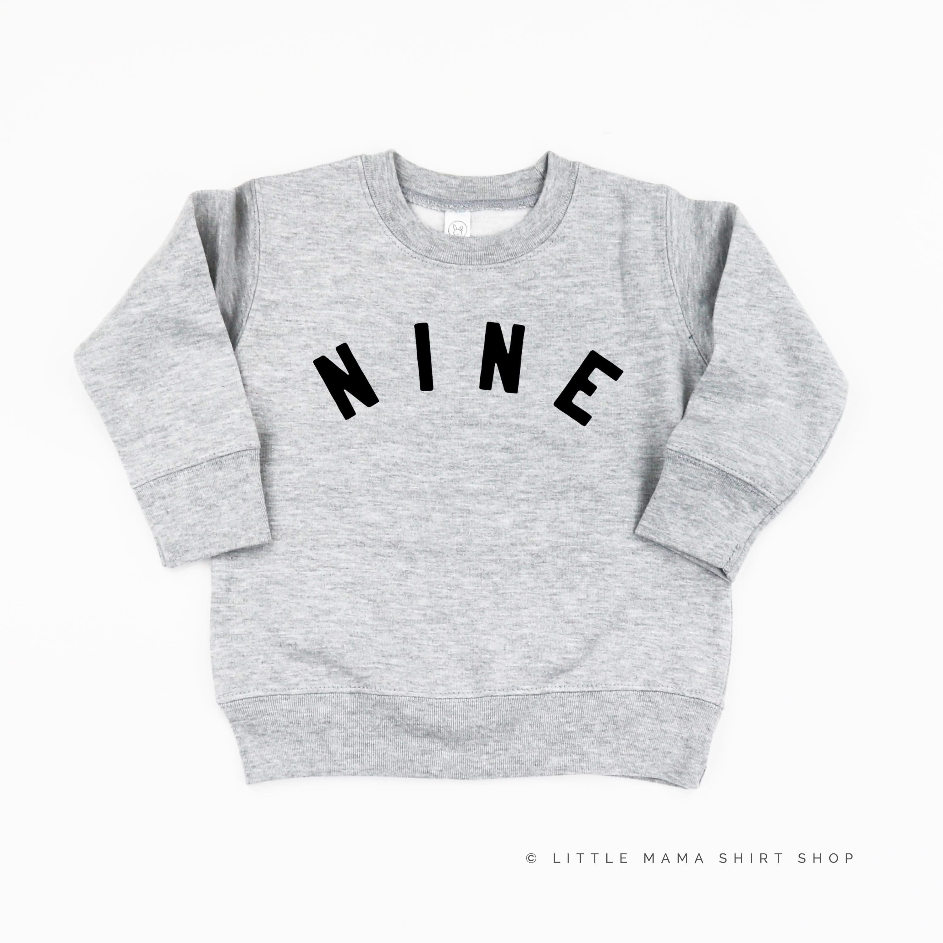 BIRTHDAY NUMBER - BLOCK FONT - Child Sweater Little Mama Shirt Shop