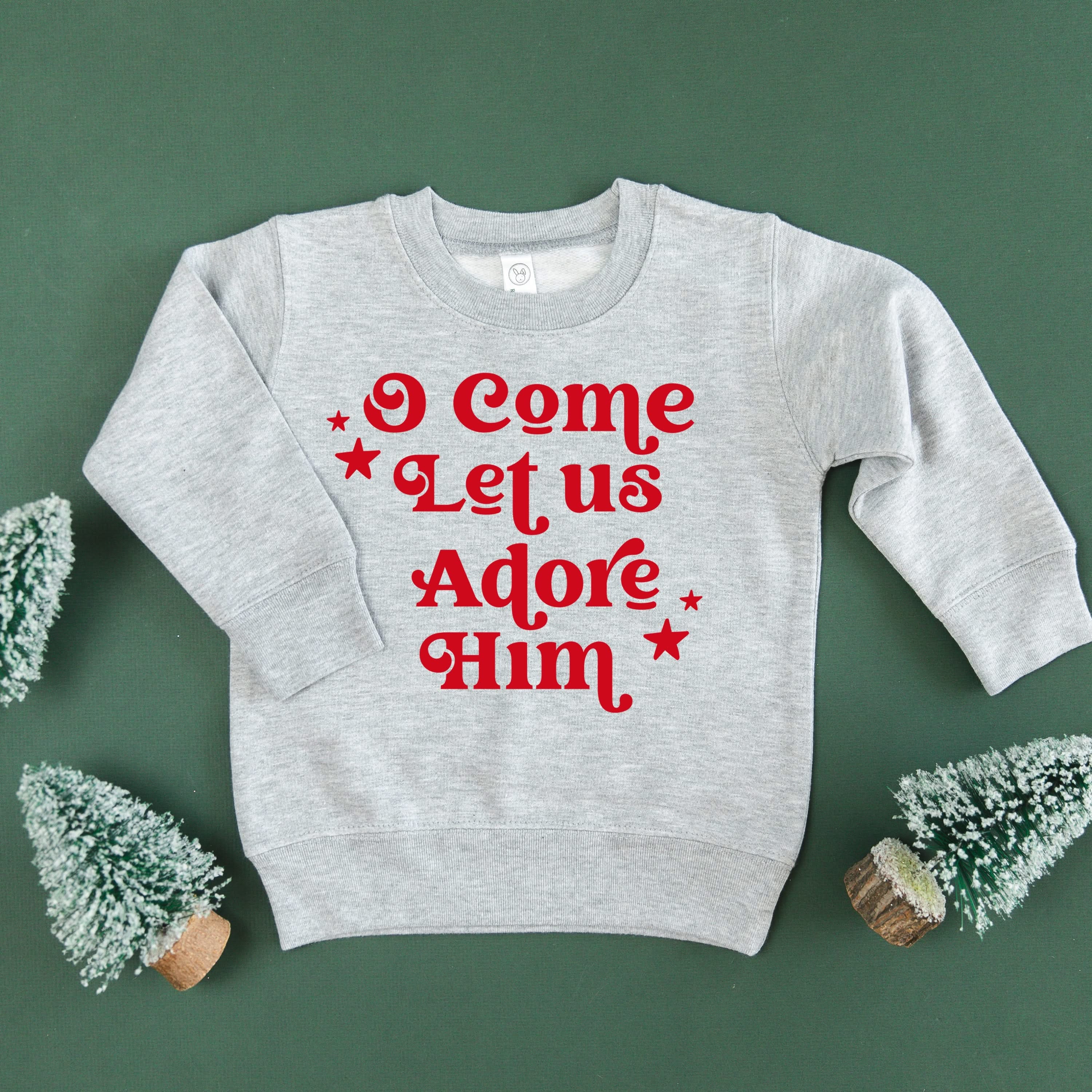 O Come Let Us Adore Him - Child Sweater Little Mama Shirt Shop