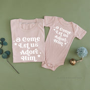 O Come Let Us Adore Him - Set of 2 Unisex Tees Little Mama Shirt Shop