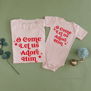 O Come Let Us Adore Him - Set of 2 Unisex Tees Little Mama Shirt Shop