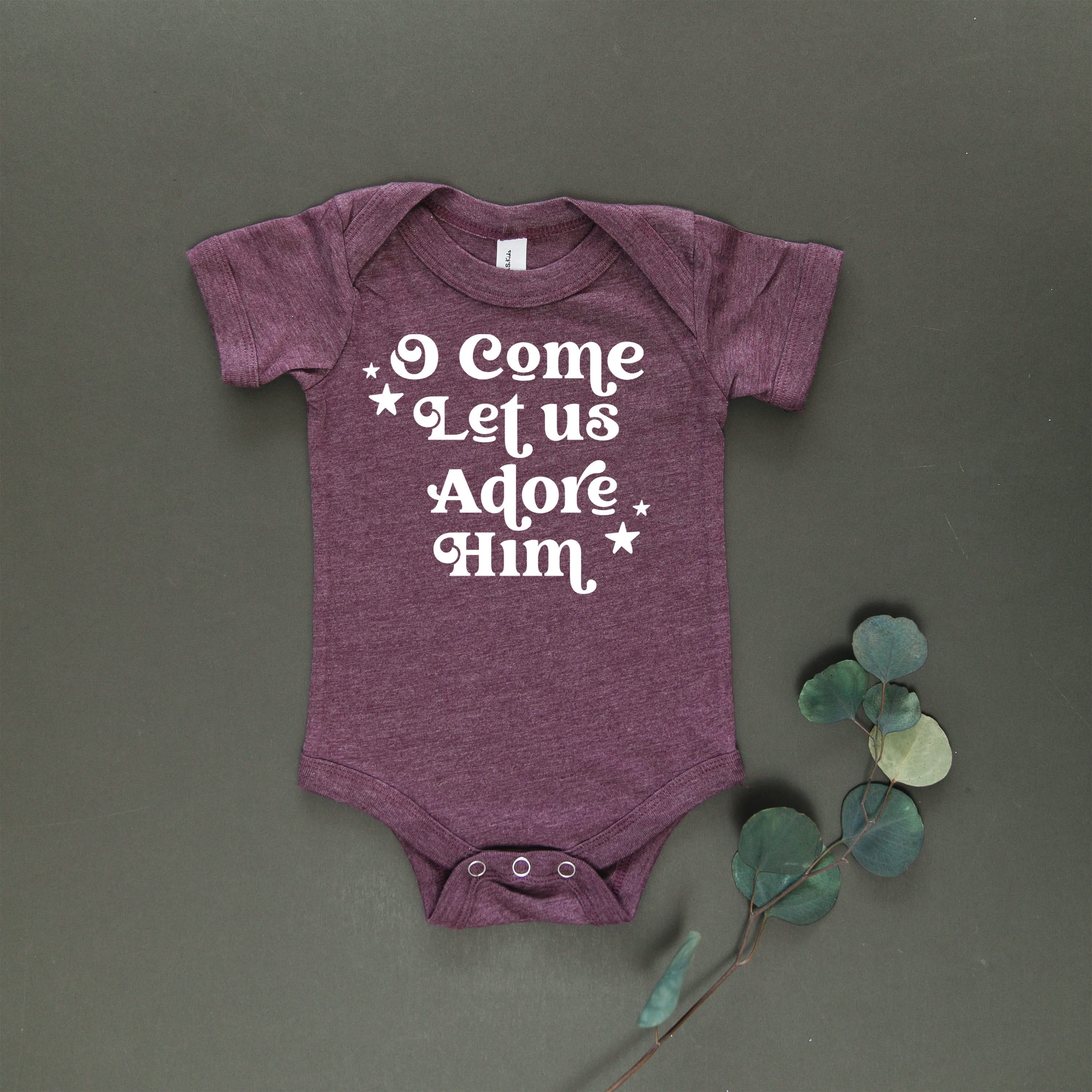 O Come Let Us Adore Him - Child Tee Little Mama Shirt Shop