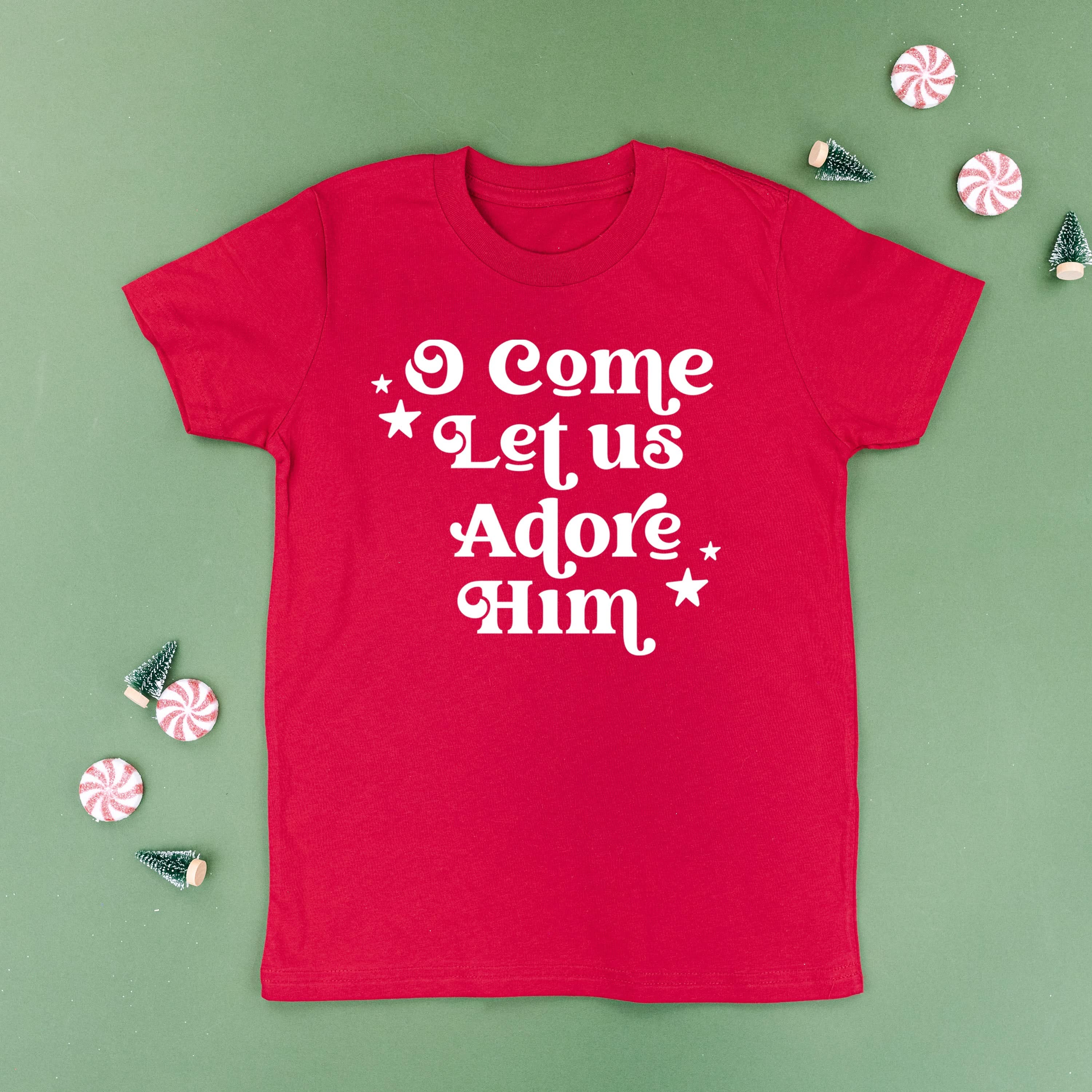 O Come Let Us Adore Him - Child Tee Little Mama Shirt Shop