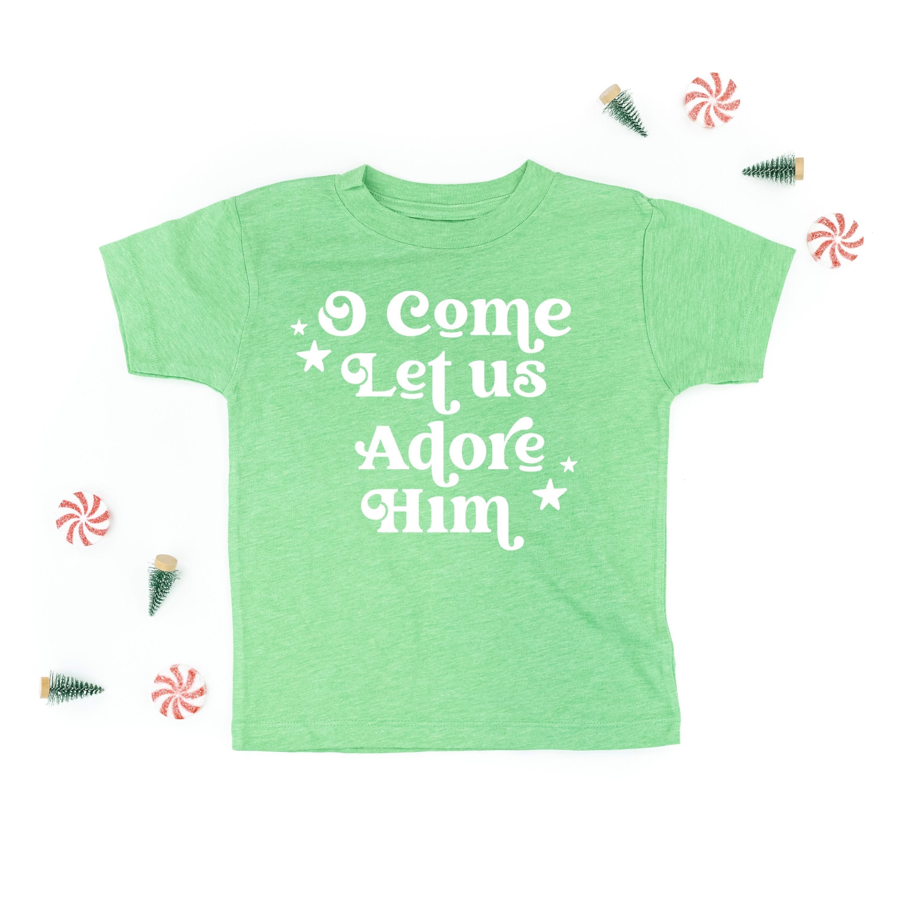 O Come Let Us Adore Him - Child Tee Little Mama Shirt Shop