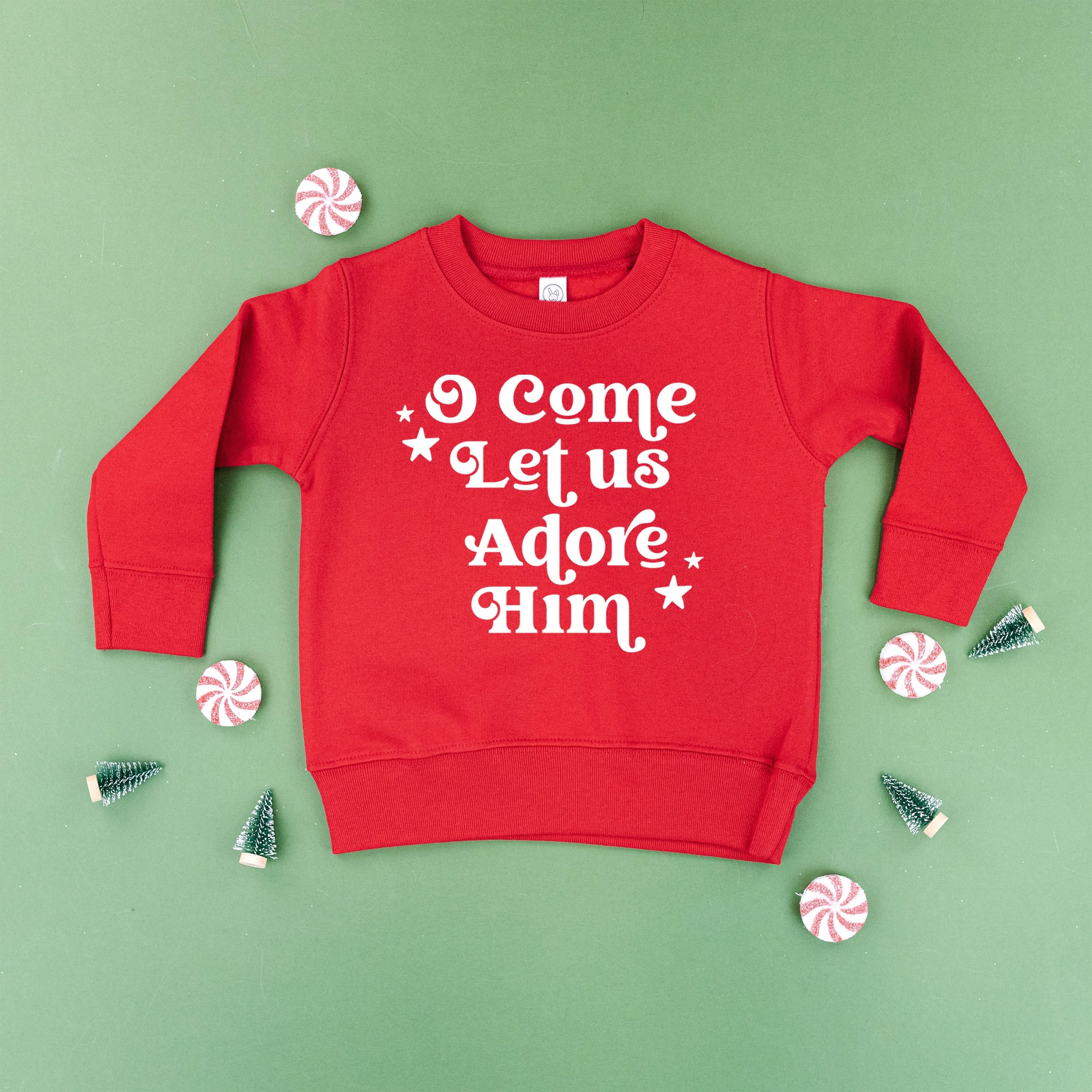O Come Let Us Adore Him - Child Sweater Little Mama Shirt Shop