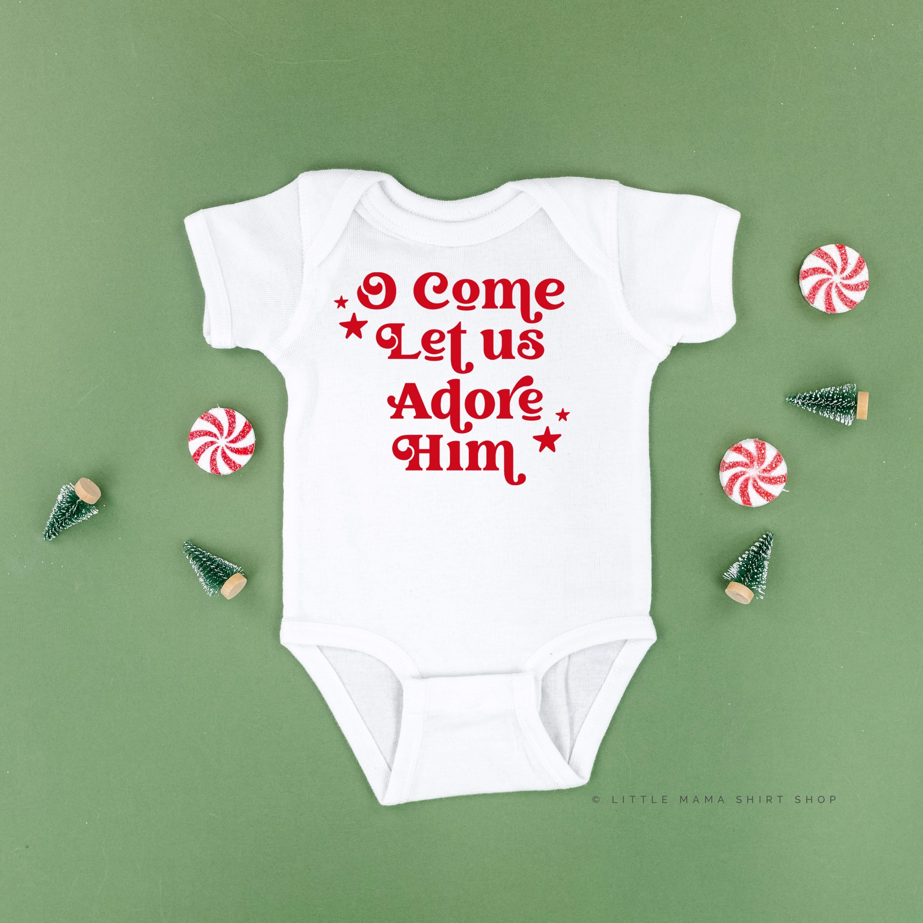 O Come Let Us Adore Him - Child Tee Little Mama Shirt Shop
