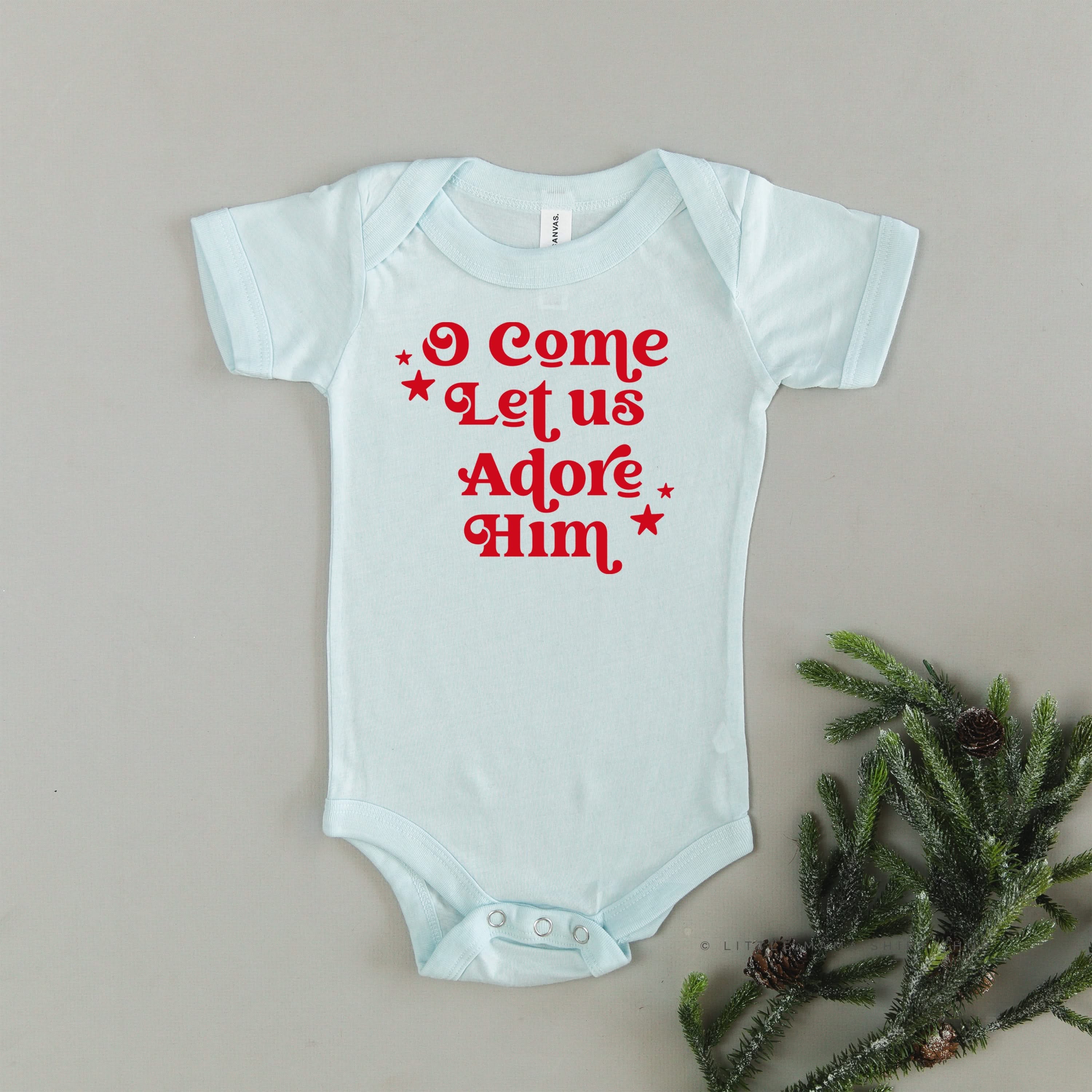 O Come Let Us Adore Him - Child Tee Little Mama Shirt Shop