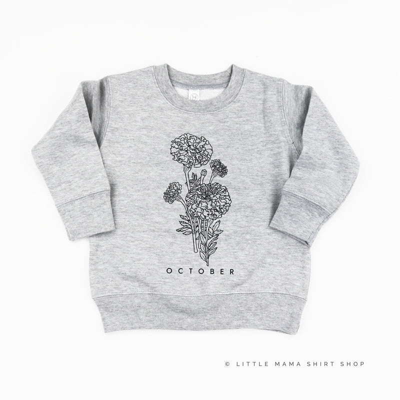 OCTOBER BIRTH FLOWER - Marigold - Child Sweater