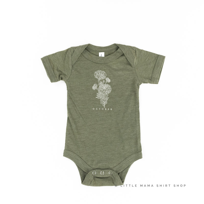 OCTOBER BIRTH FLOWER - Marigold - Short Sleeve Child Shirt