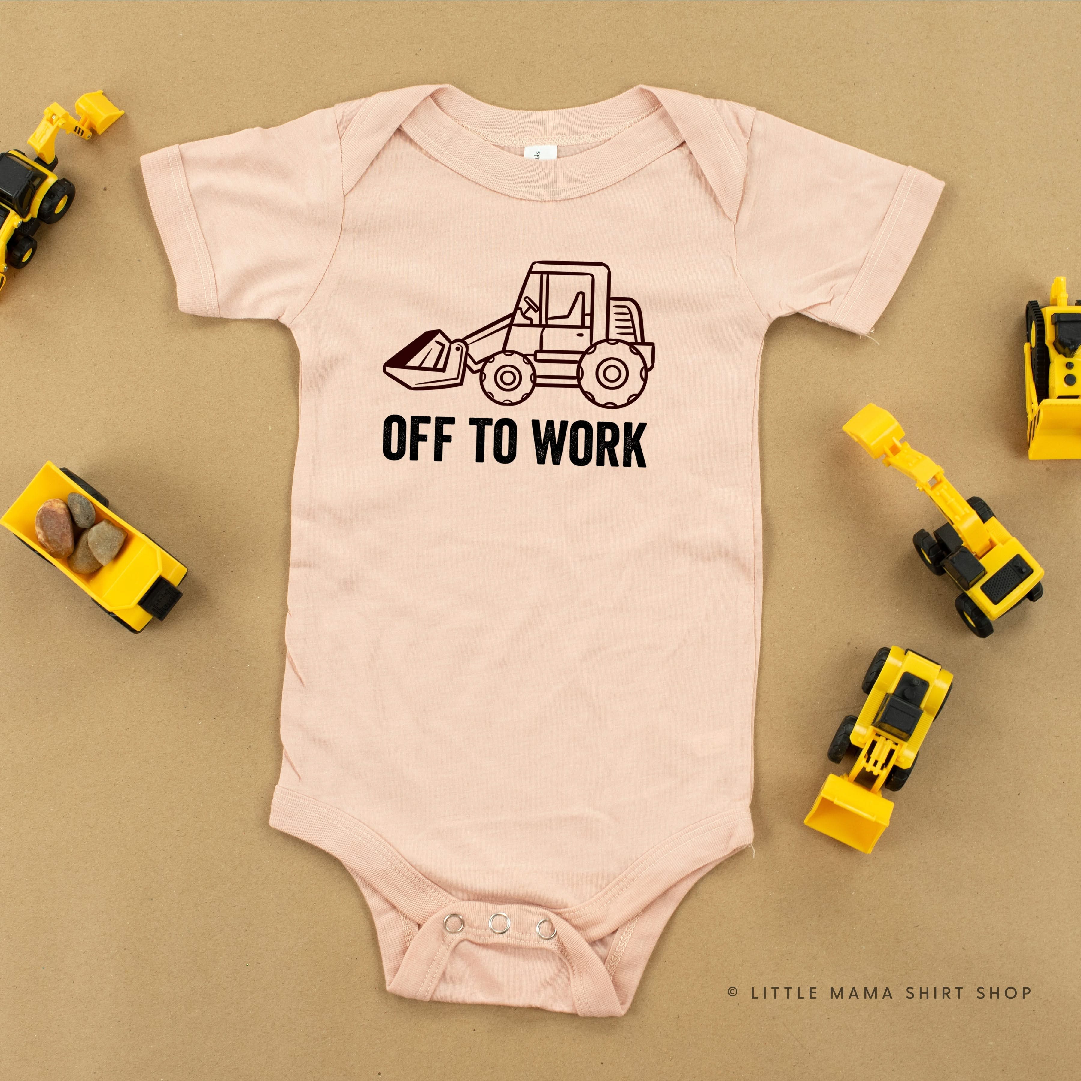 OFF TO WORK - Short Sleeve Child Shirt Little Mama Shirt Shop