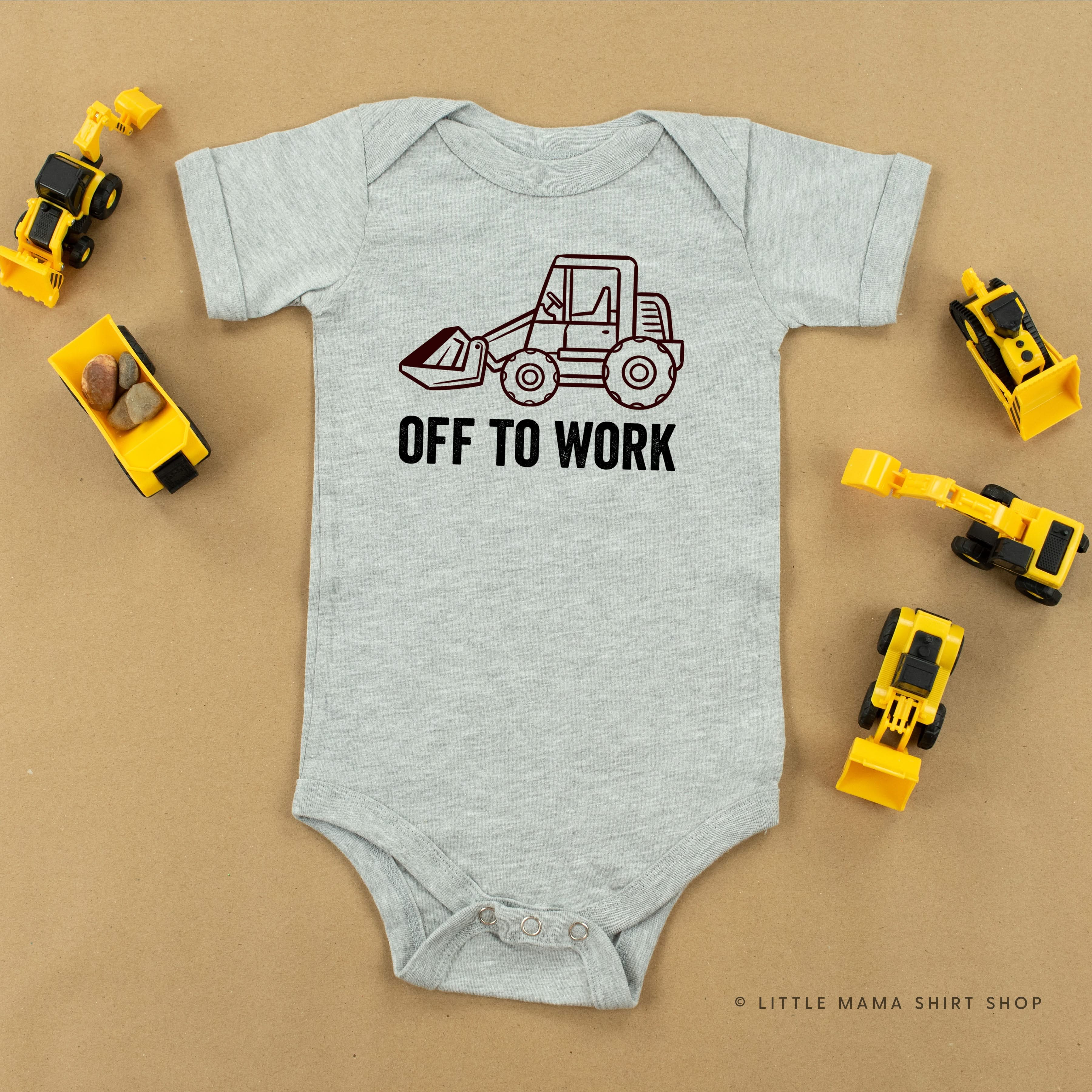 OFF TO WORK - Short Sleeve Child Shirt Little Mama Shirt Shop