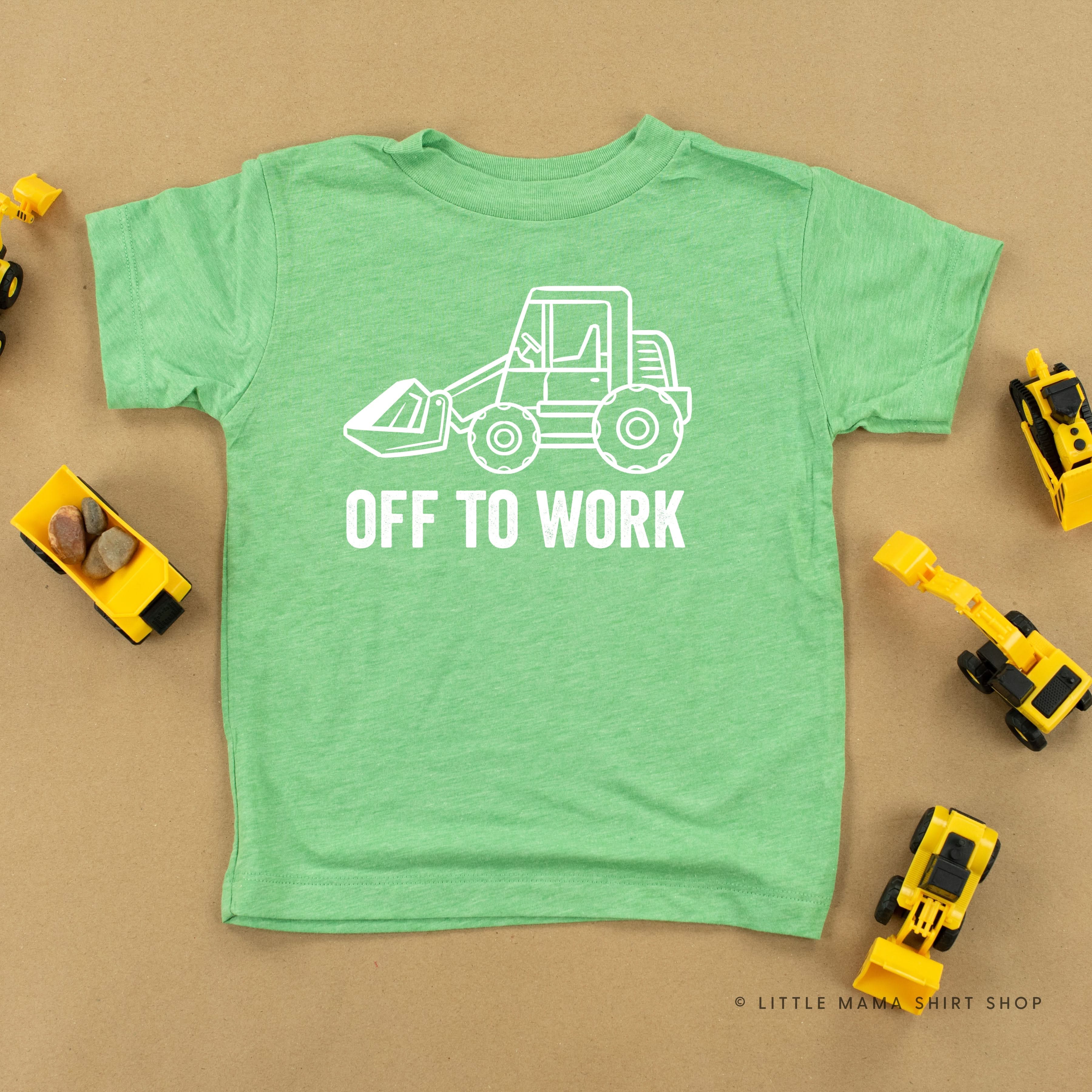 OFF TO WORK - Short Sleeve Child Shirt Little Mama Shirt Shop