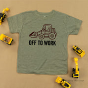 OFF TO WORK - Short Sleeve Child Shirt Little Mama Shirt Shop
