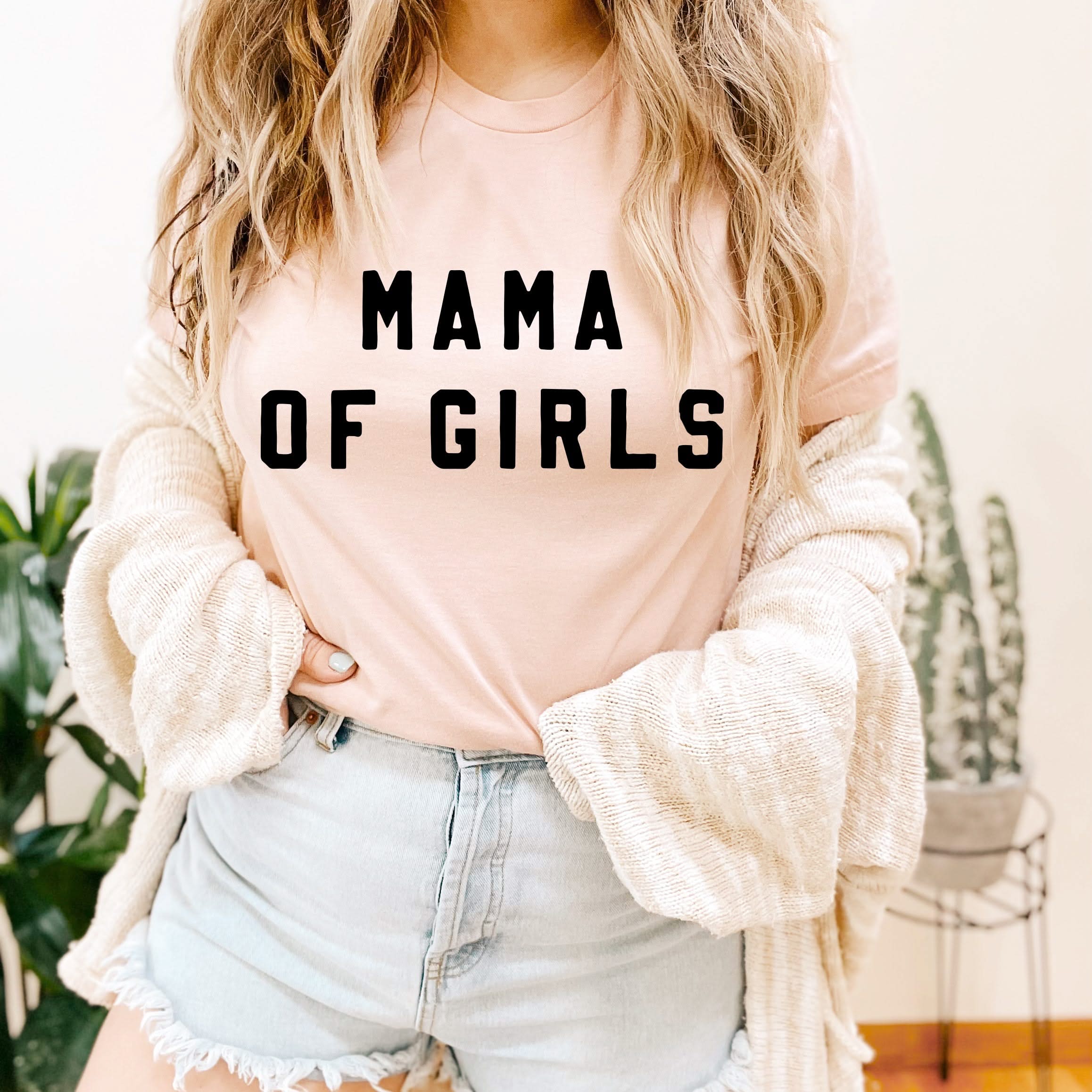 MAMA OF GIRLS - (Block Font) - Unisex Tee Little Mama Shirt Shop