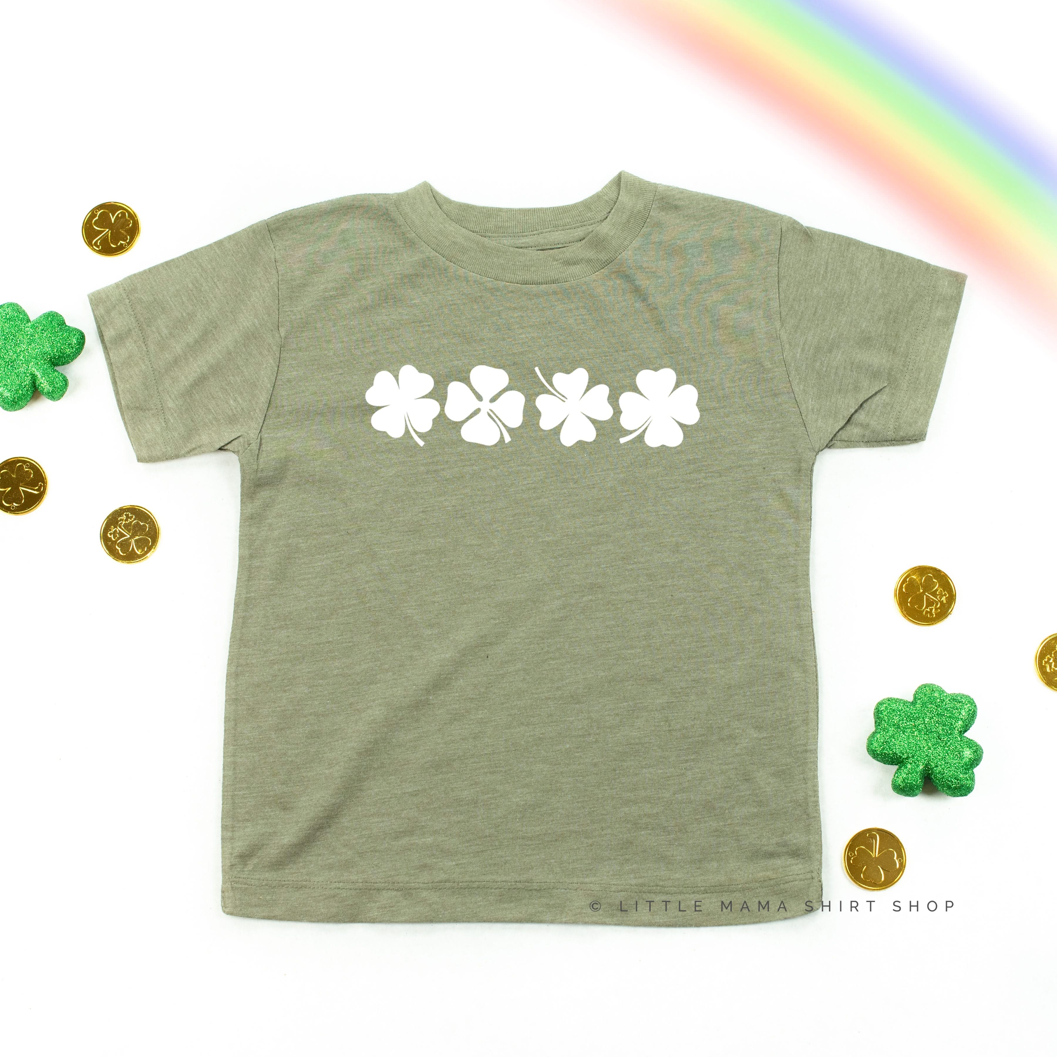 4 Shamrocks - Have a Lucky Day (f&b) - Child Tee Little Mama Shirt Shop