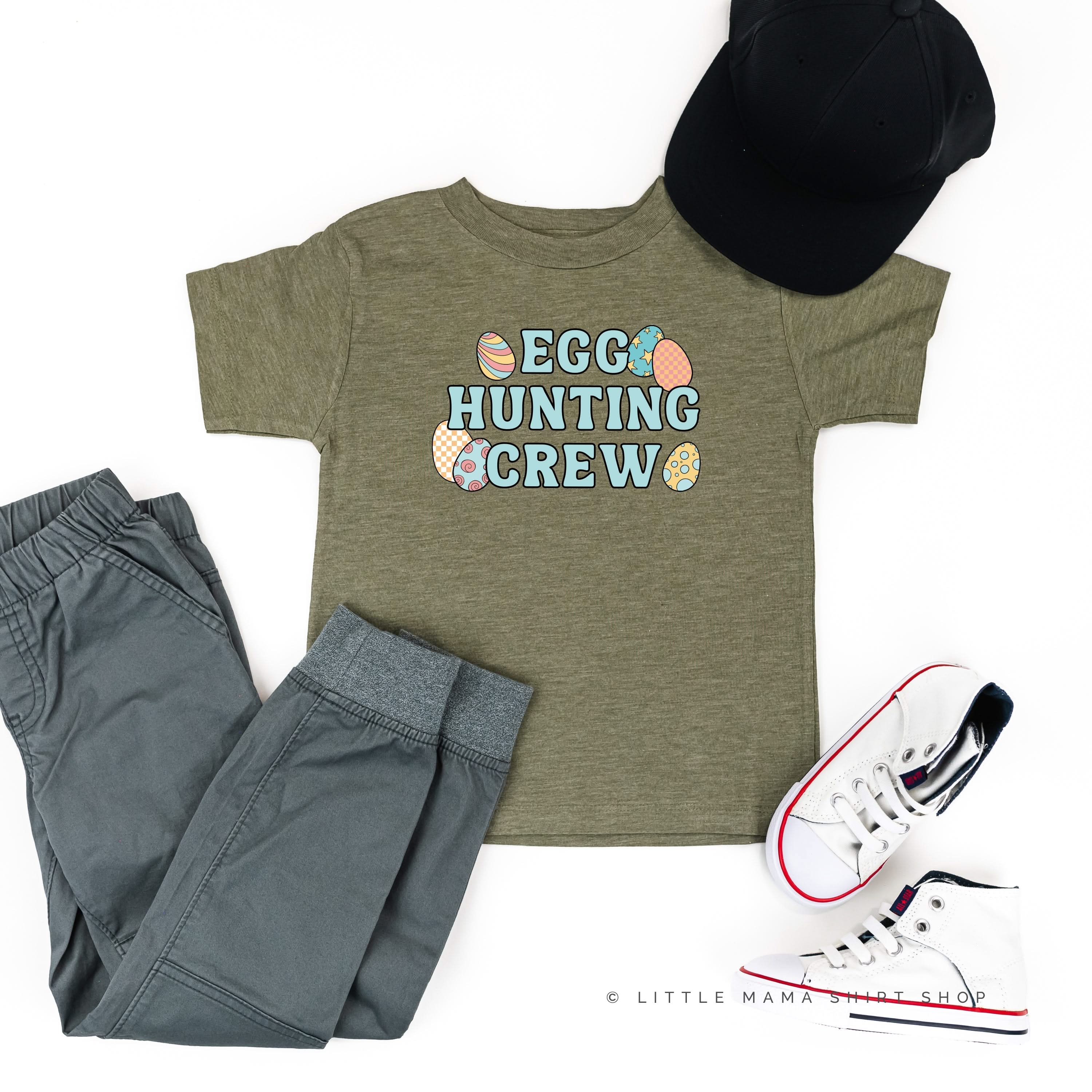 Egg Hunting Crew - Groovy w/ Eggs - Child Tee Little Mama Shirt Shop
