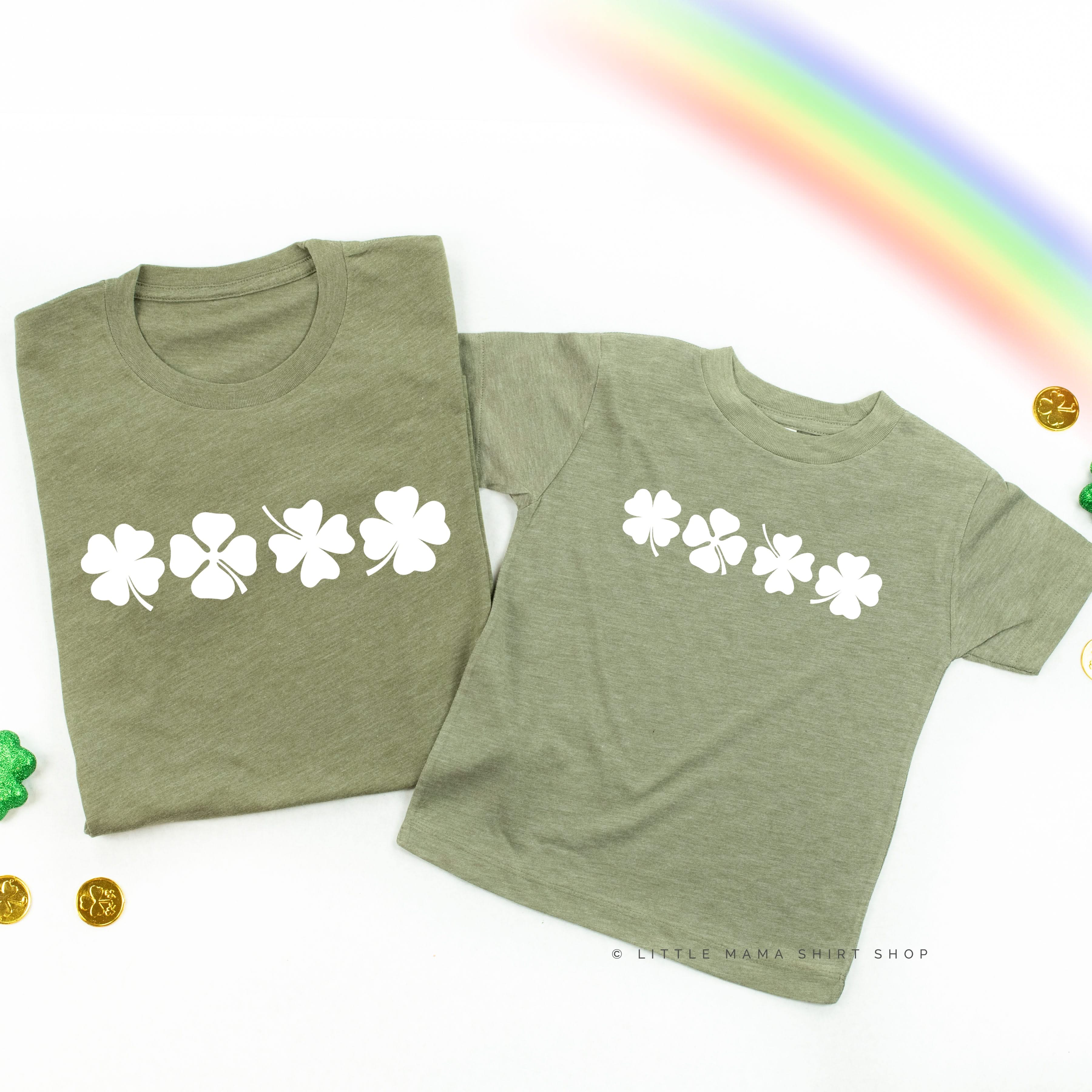 4 Shamrocks - Have a Lucky Day (f&b) - Set of 2 Tees Little Mama Shirt Shop