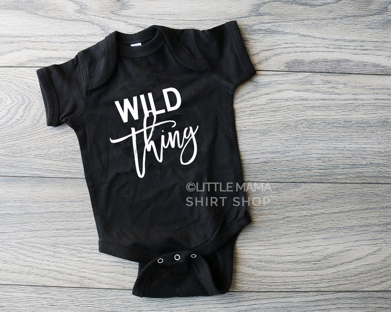 Wild Thing - You Make My Heart Sing | Blush w/ White Adult - Black w/ White Child | Set of 2 Shirts